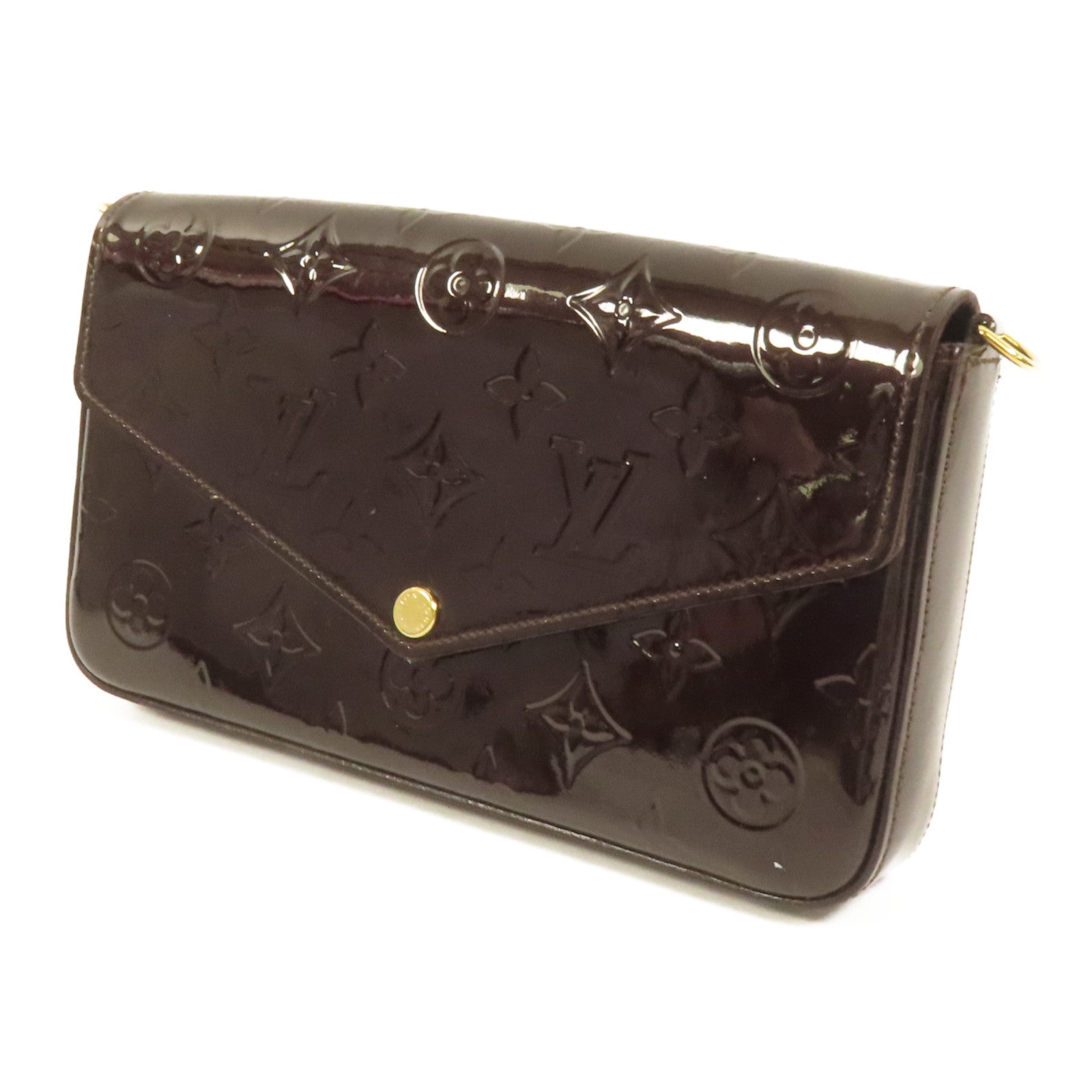 LOUIS VUITTON Vernis Pochette Felicie金扣肩背袋