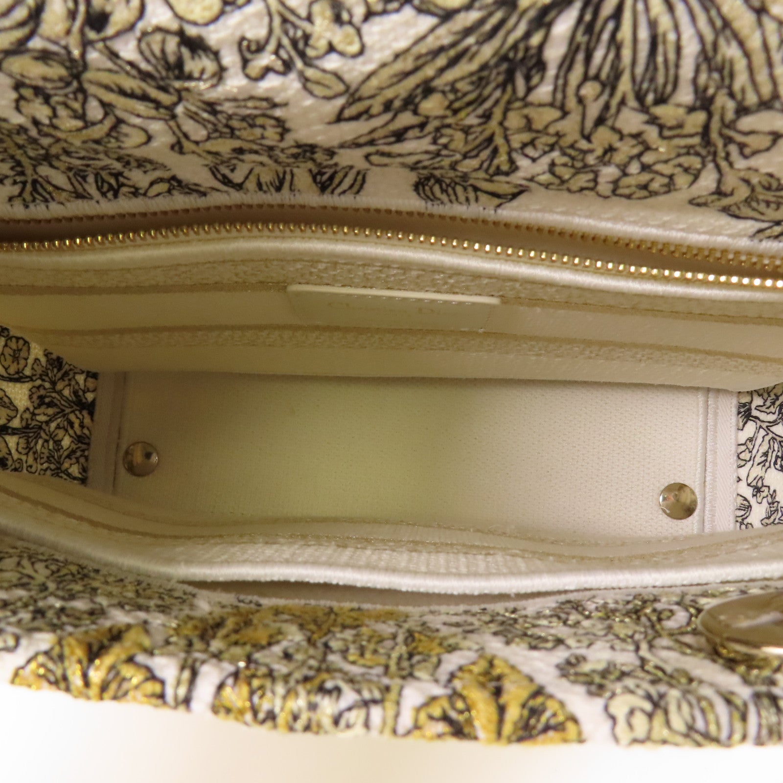 Dior 帆布Lady D-Lite銀扣手挽肩背兩用袋