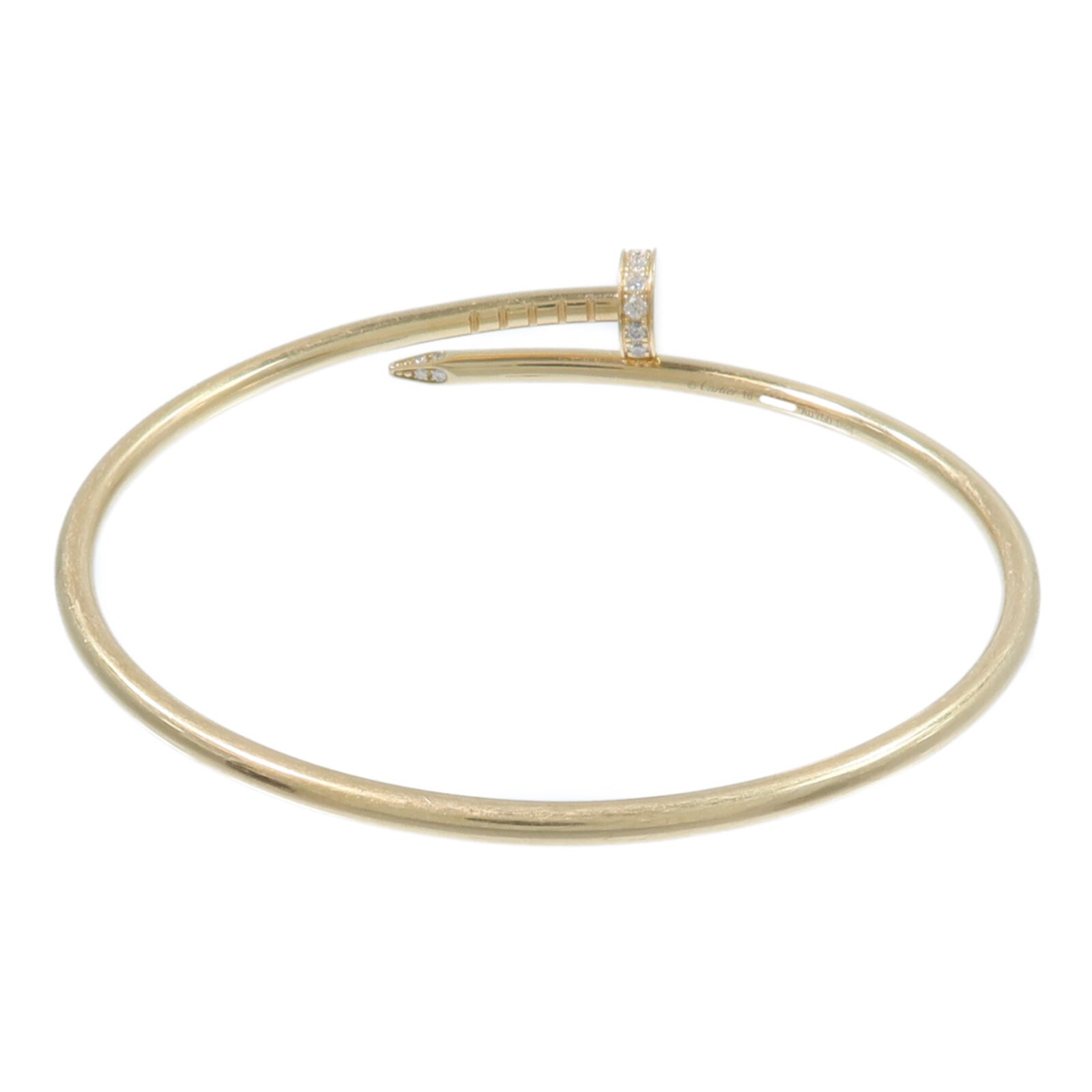 CARTIER 18K黃金Juste Un Clou Bracelet鑽石手鐲