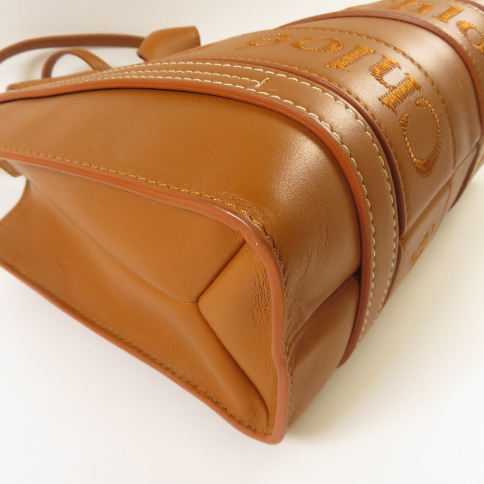 Chloe **【激減優惠】牛皮皮革Tote Bag金扣手挽肩背兩用袋啡色
