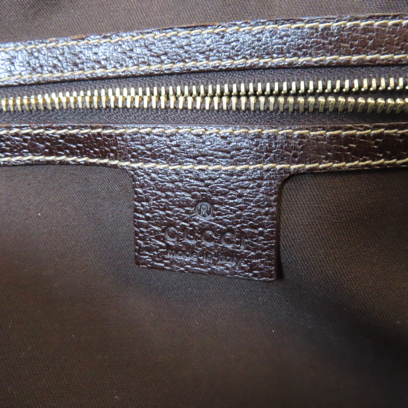 GUCCI 帆布Shoulder Bag金扣肩背袋啡色