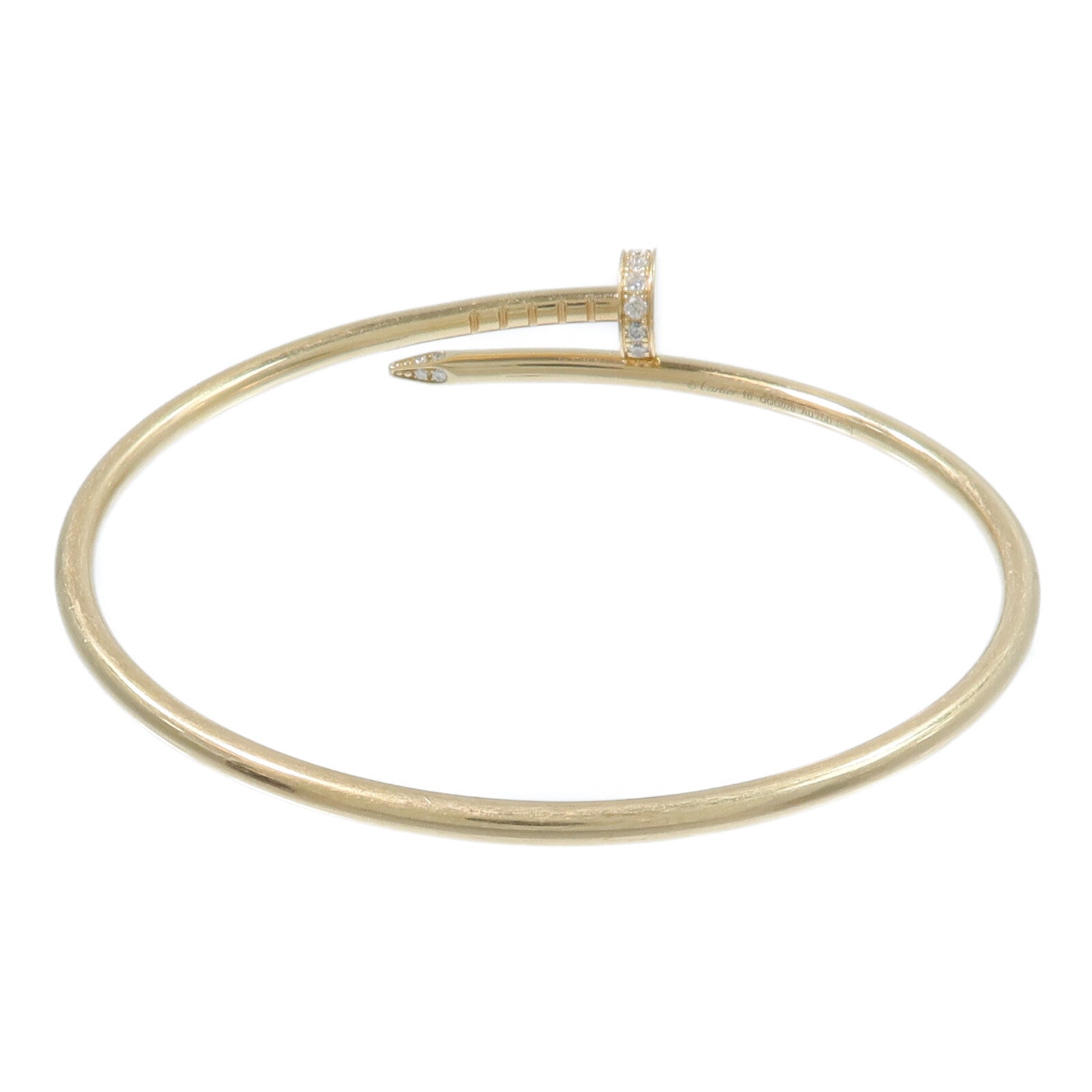 CARTIER 18K黃金Juste Un Clou Bracelet鑽石手鐲