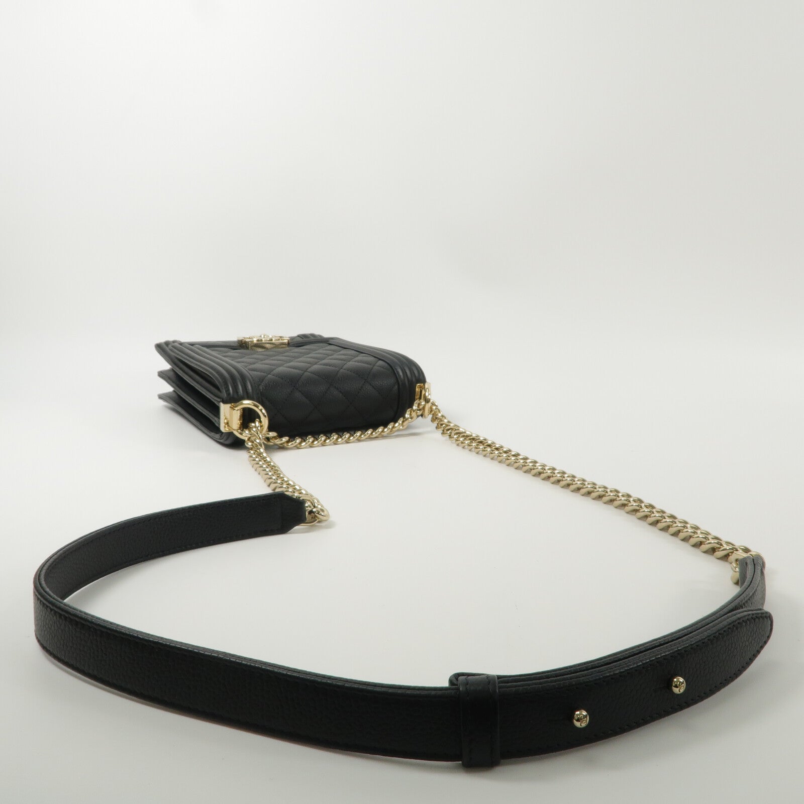 CHANEL 牛皮皮革North Souuth Boy鏈帶肩背袋
