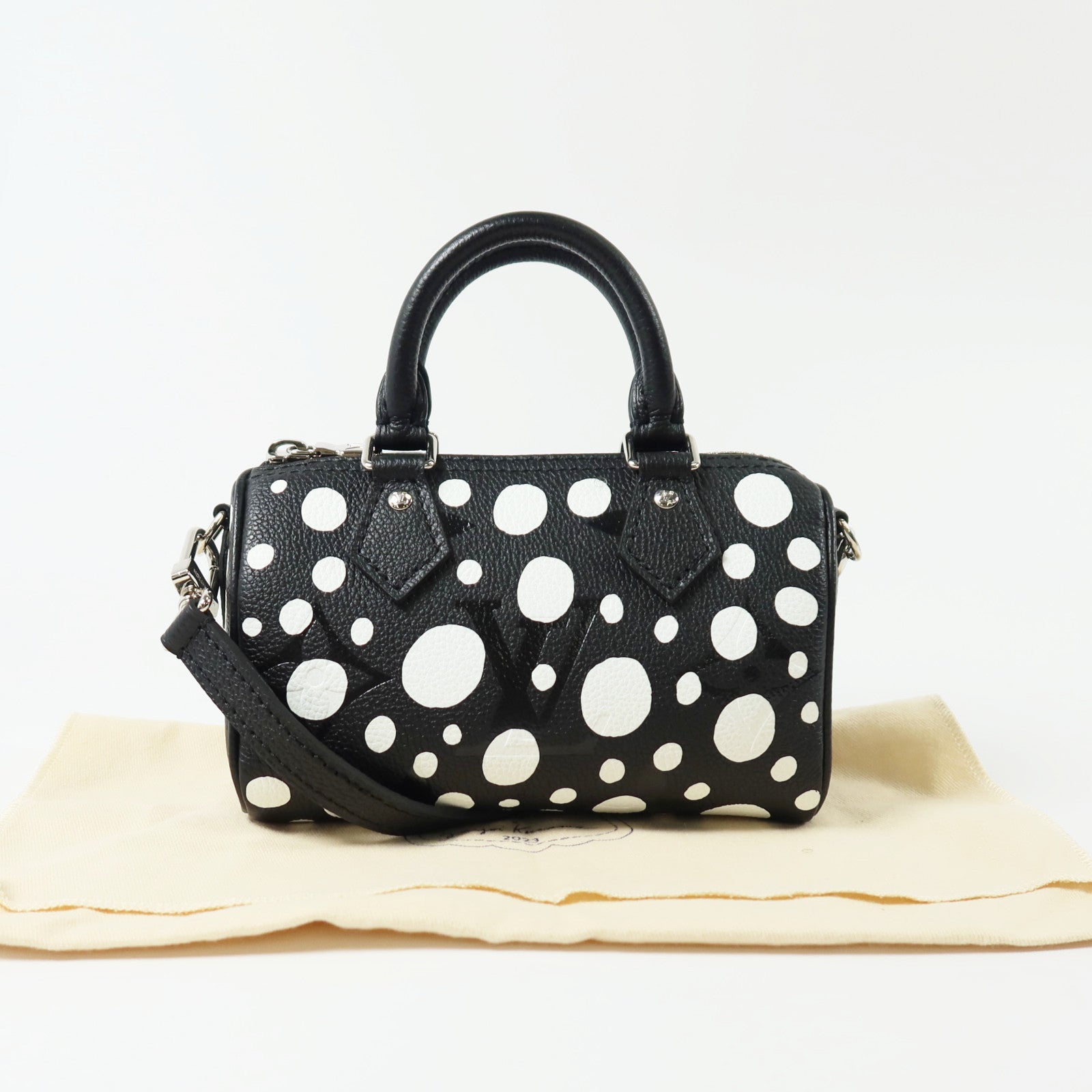 LOUIS VUITTON Monogram Empreinte LVxYK Nano Speedy銀扣手挽肩背兩用袋