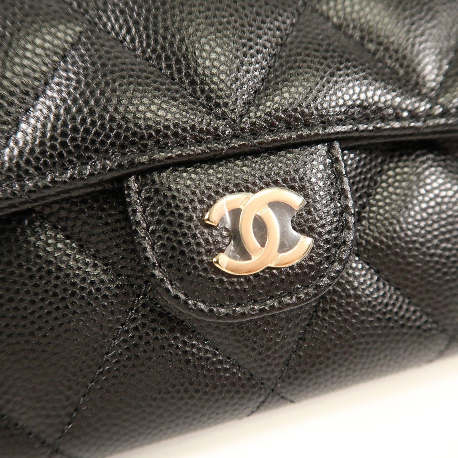 CHANEL 牛皮皮革Long Wallet金扣長錢包