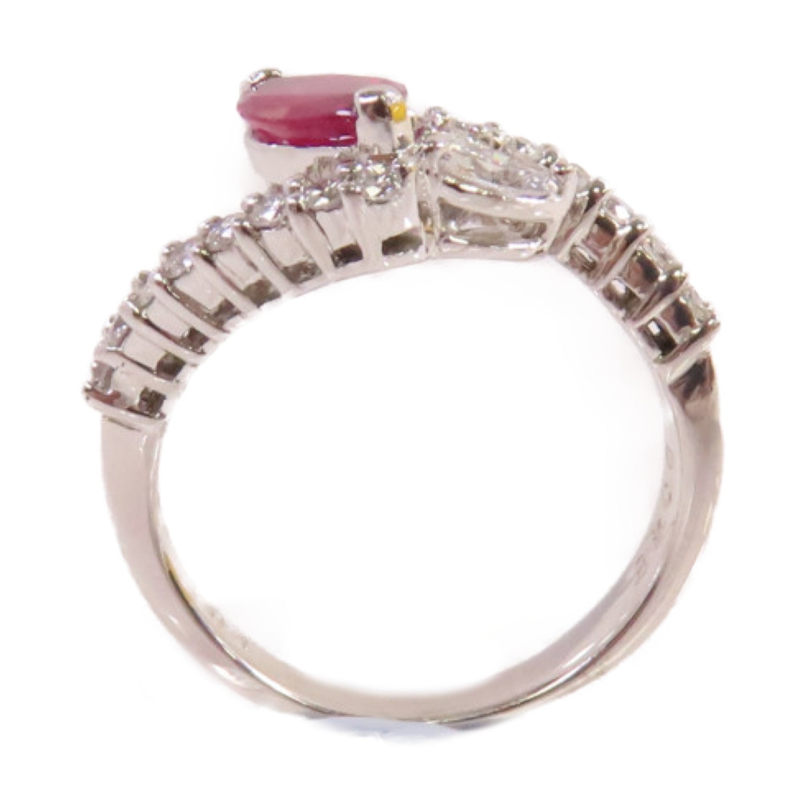 JEWELRY 18K白金/0.84ct紅寶石/0.48ct鑽石Ruby Ring戒指US#5.5