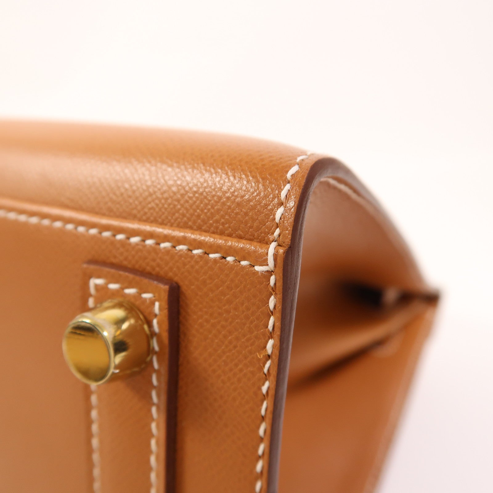 HERMES Madame皮革Birkin 25金扣手挽袋Gold
