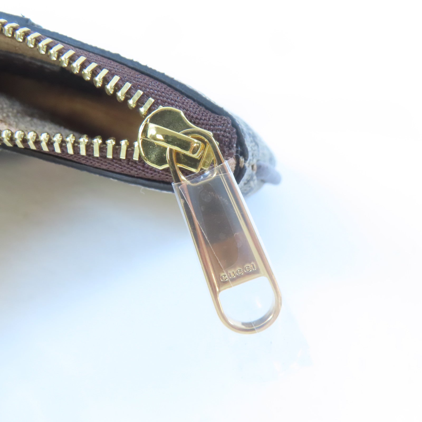 GUCCI 塗層帆布Ophidia Coin Key Case金扣零錢鎖匙包啡色