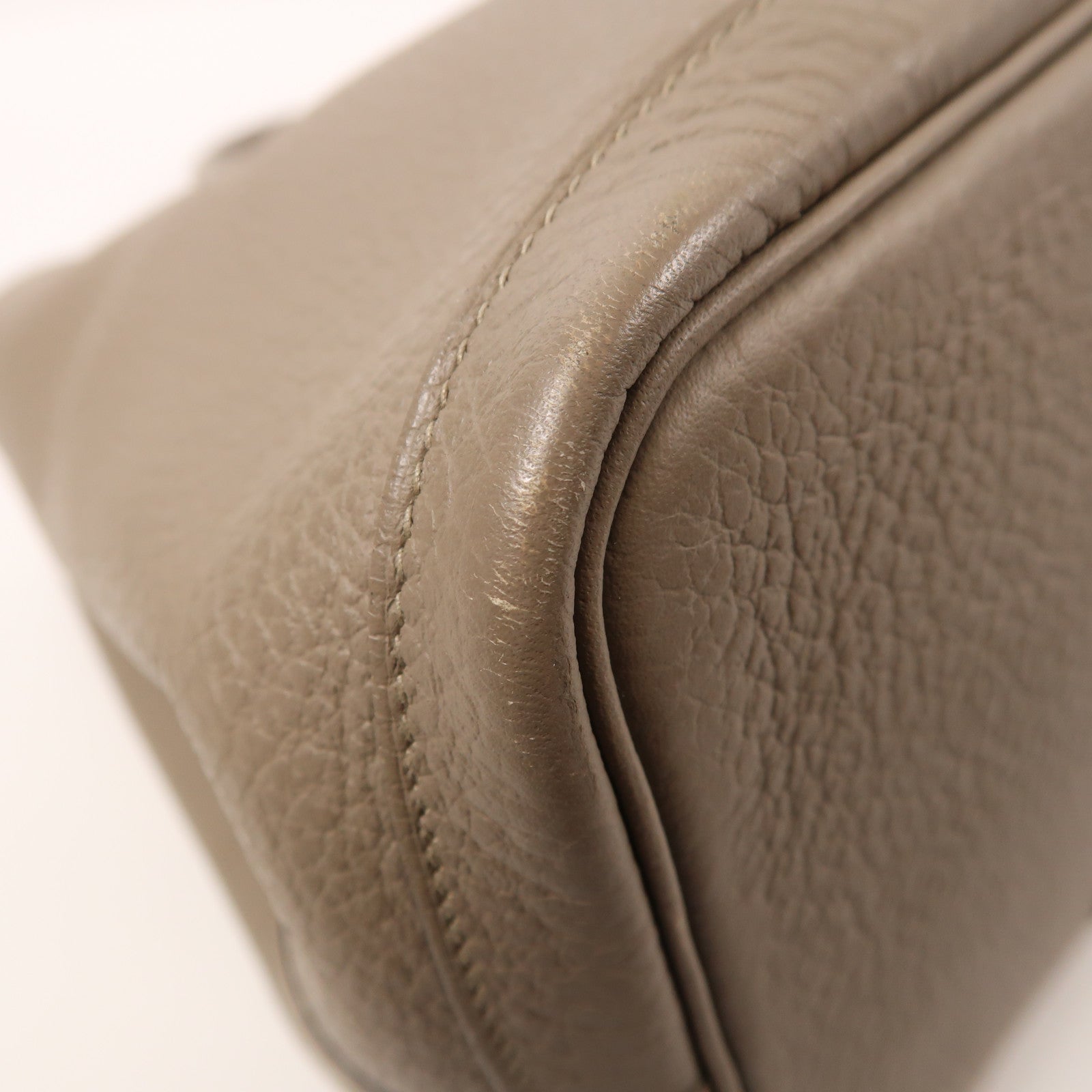 HERMES Negonda皮革Garden Party PM銀扣手挽袋Gris Asphalt