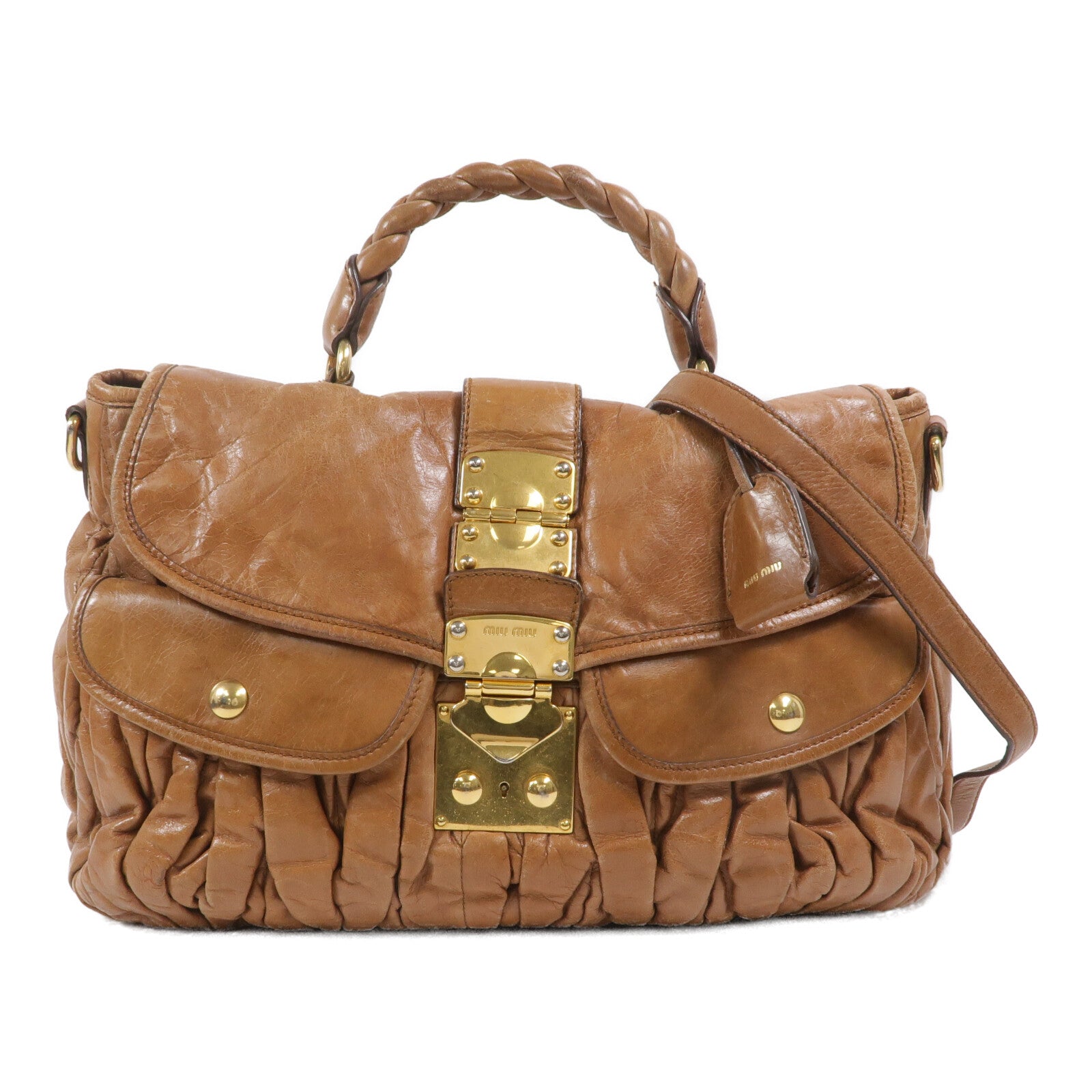 Miu Miu 牛皮皮革Shoulder Bag手挽肩背兩用袋