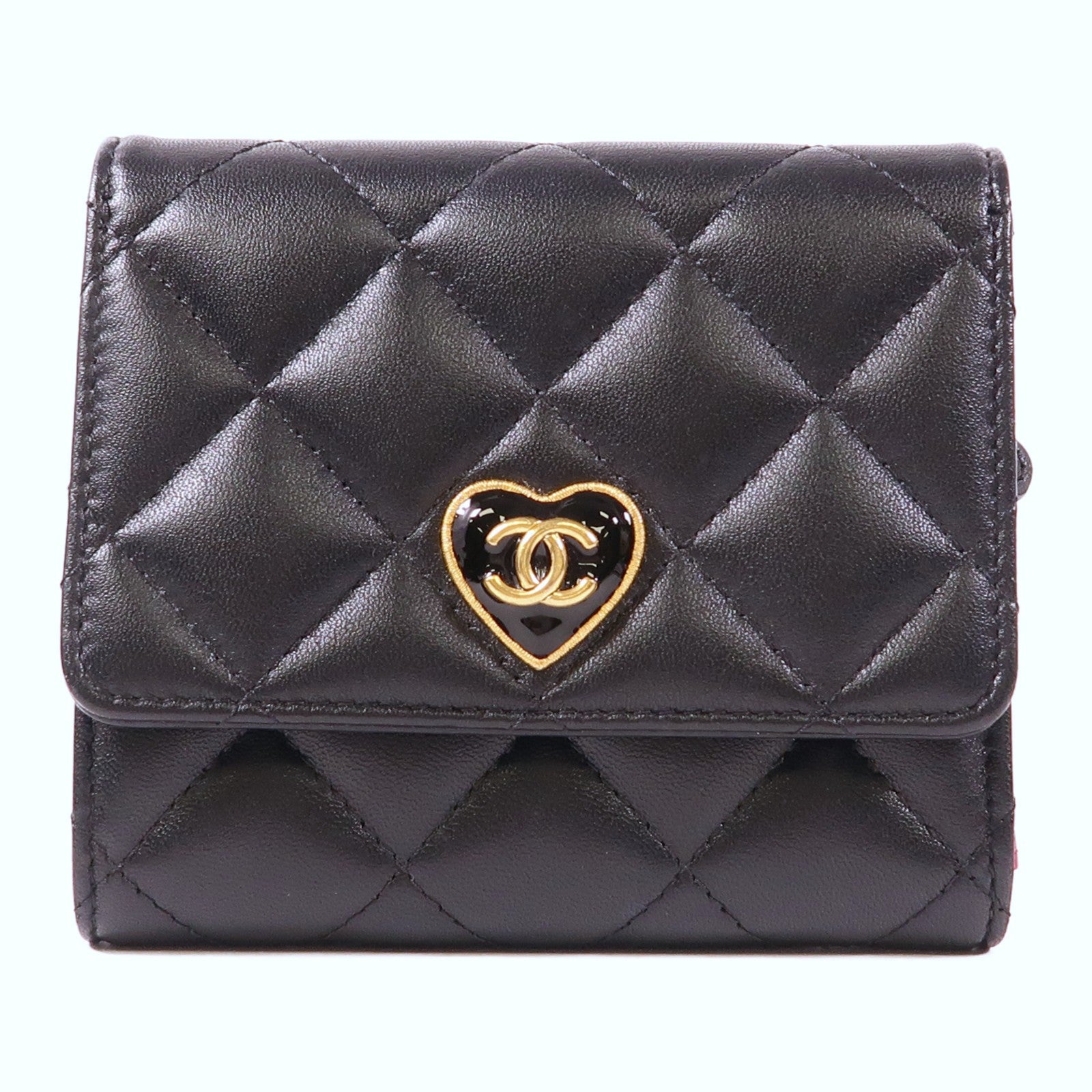 CHANEL 羊皮皮革Wallet金扣錢包