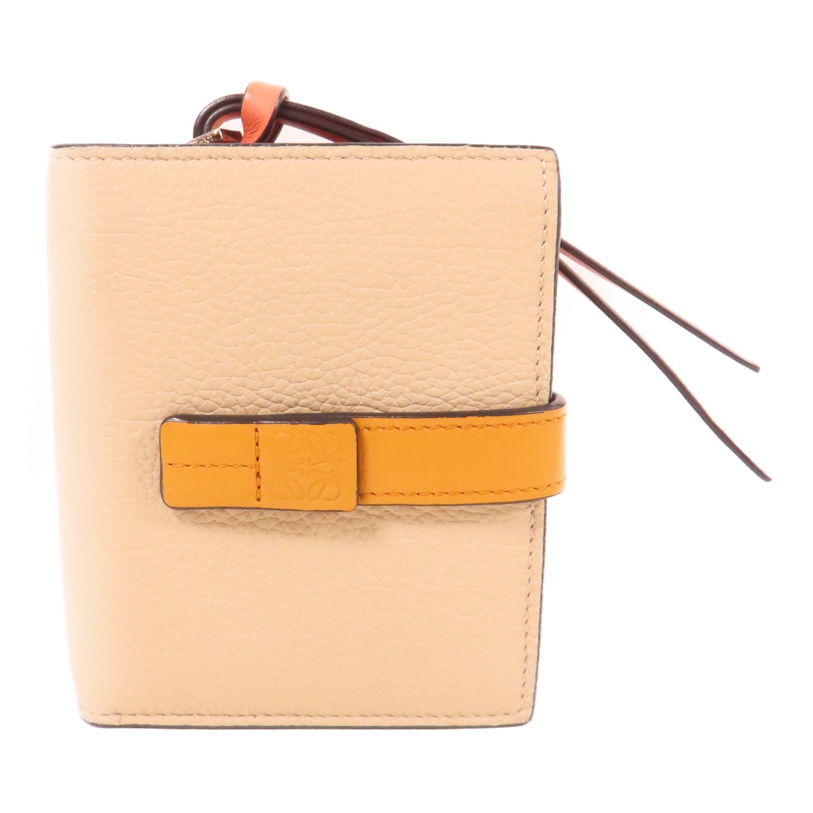 LOEWE 牛皮皮革Compact Zip Wallet銀扣錢包