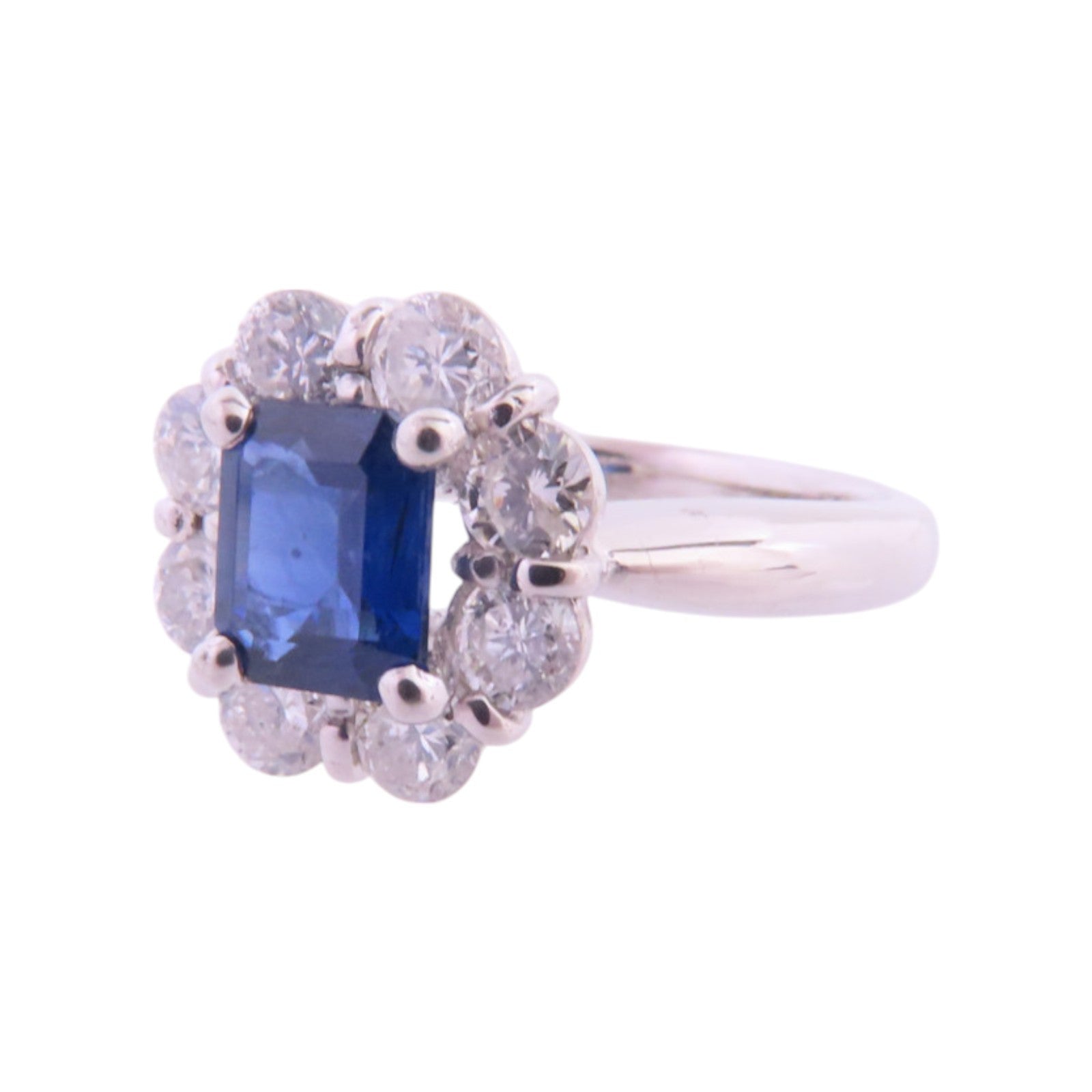 JEWELRY PT900鉑金/藍寶石/鑽石Sapphire Diamond Ring戒指US#4.75