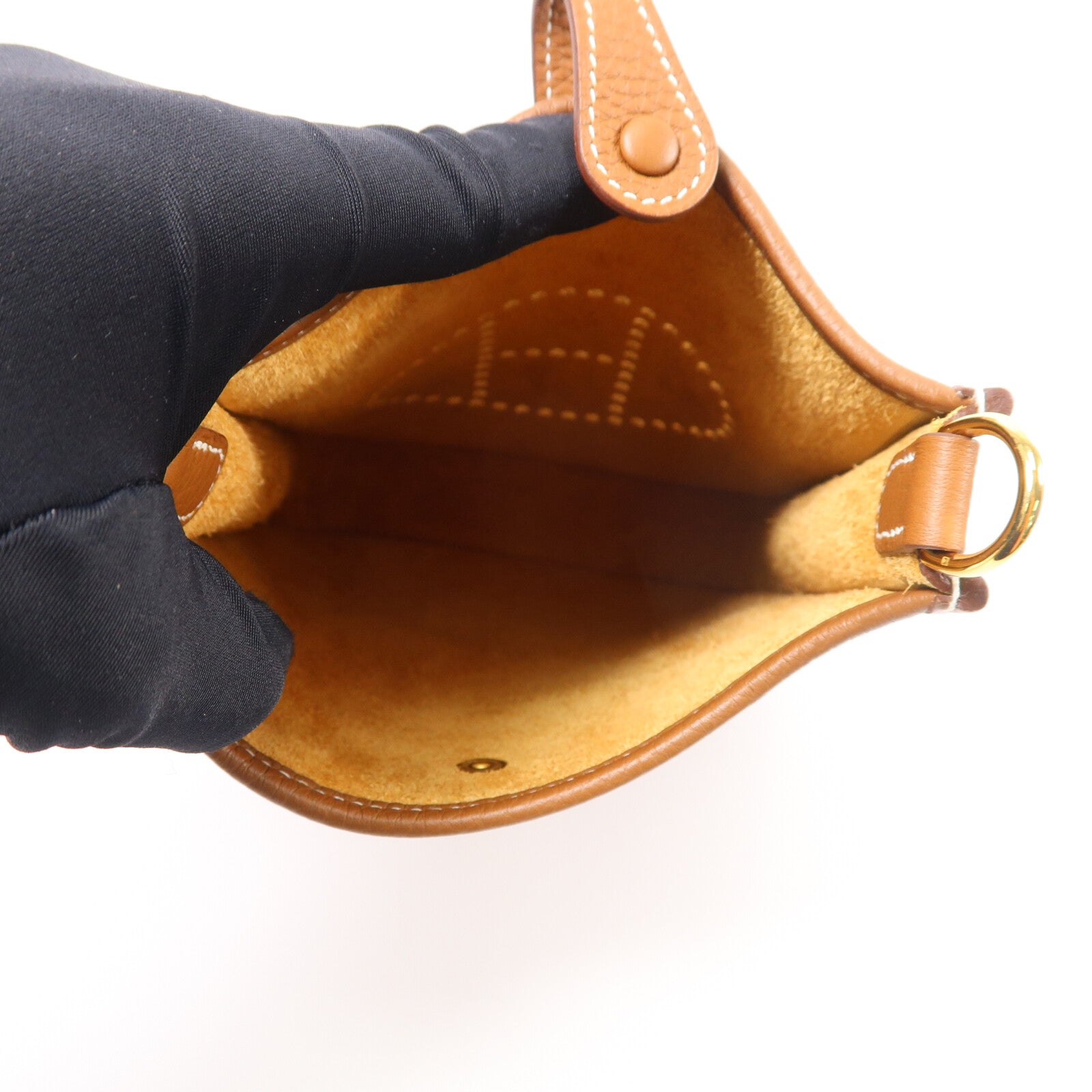 HERMES Clemence皮革Evelyne TPM肩背袋Gold