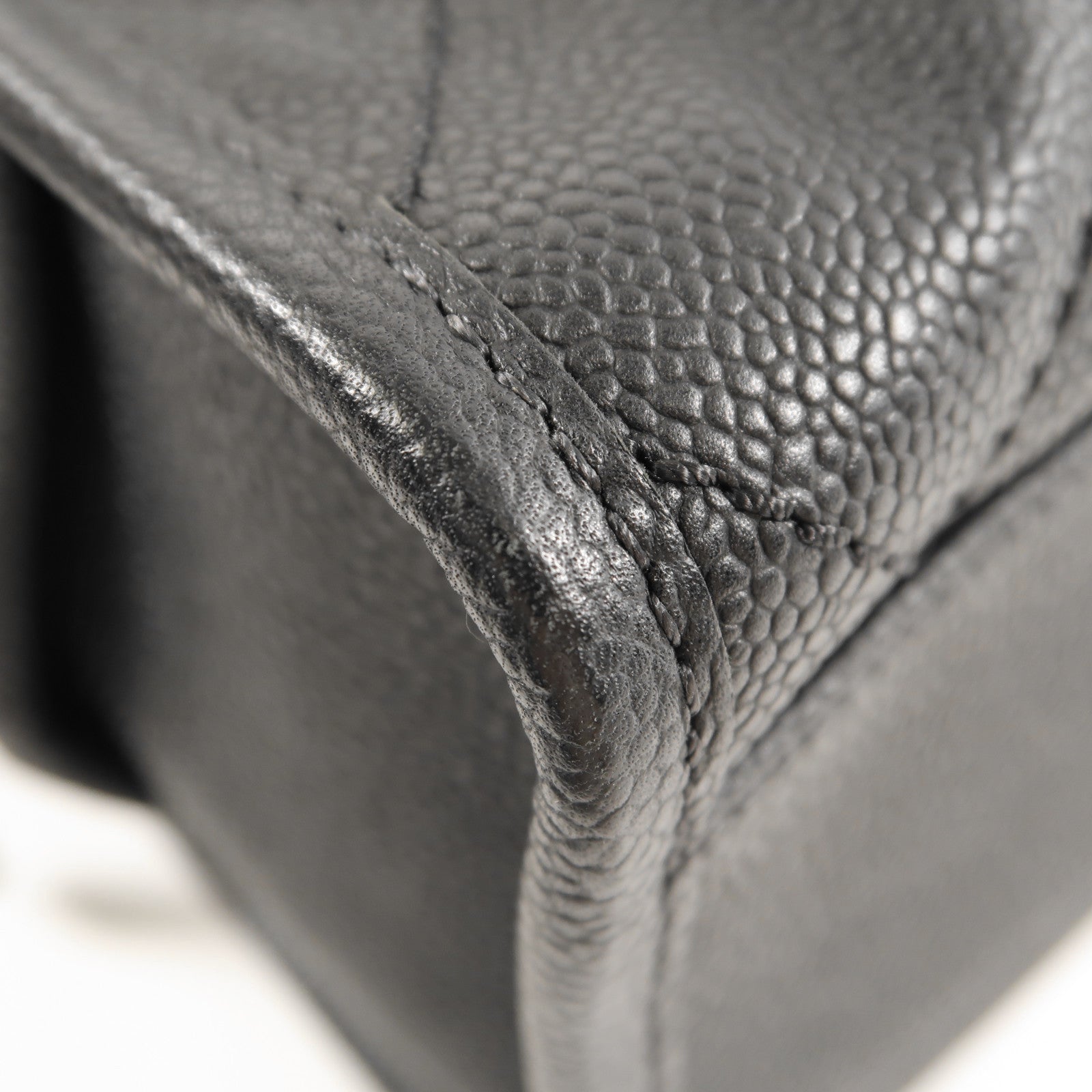 CHANEL 牛皮皮革Shoulder Bag銀扣手挽肩背兩用袋