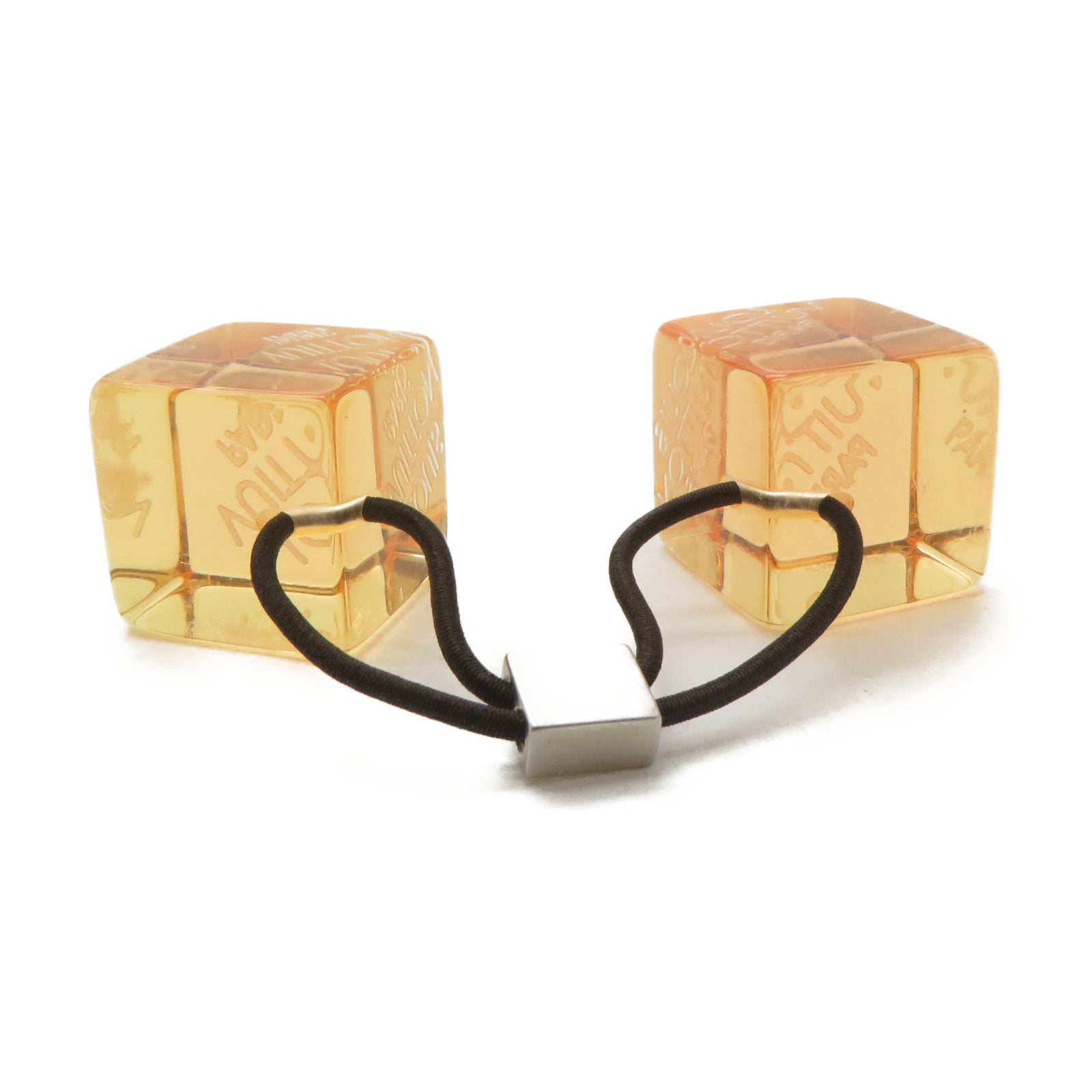 LOUIS VUITTON 【激減優惠】PVC Hair Cube銀扣髮圈橙色