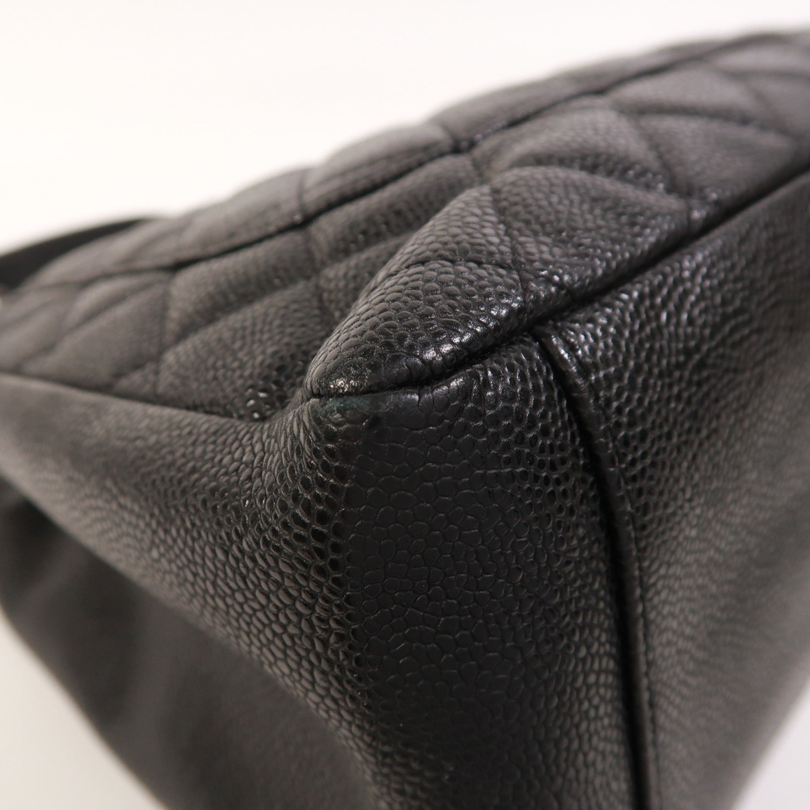 CHANEL 牛皮皮革GST Grand Shopping Tote Bag銀扣鏈帶肩背袋