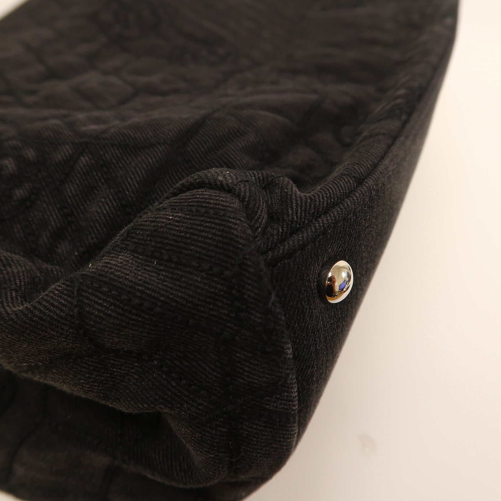 CHANEL 帆布Shoulder Bag銀扣肩背袋黑色