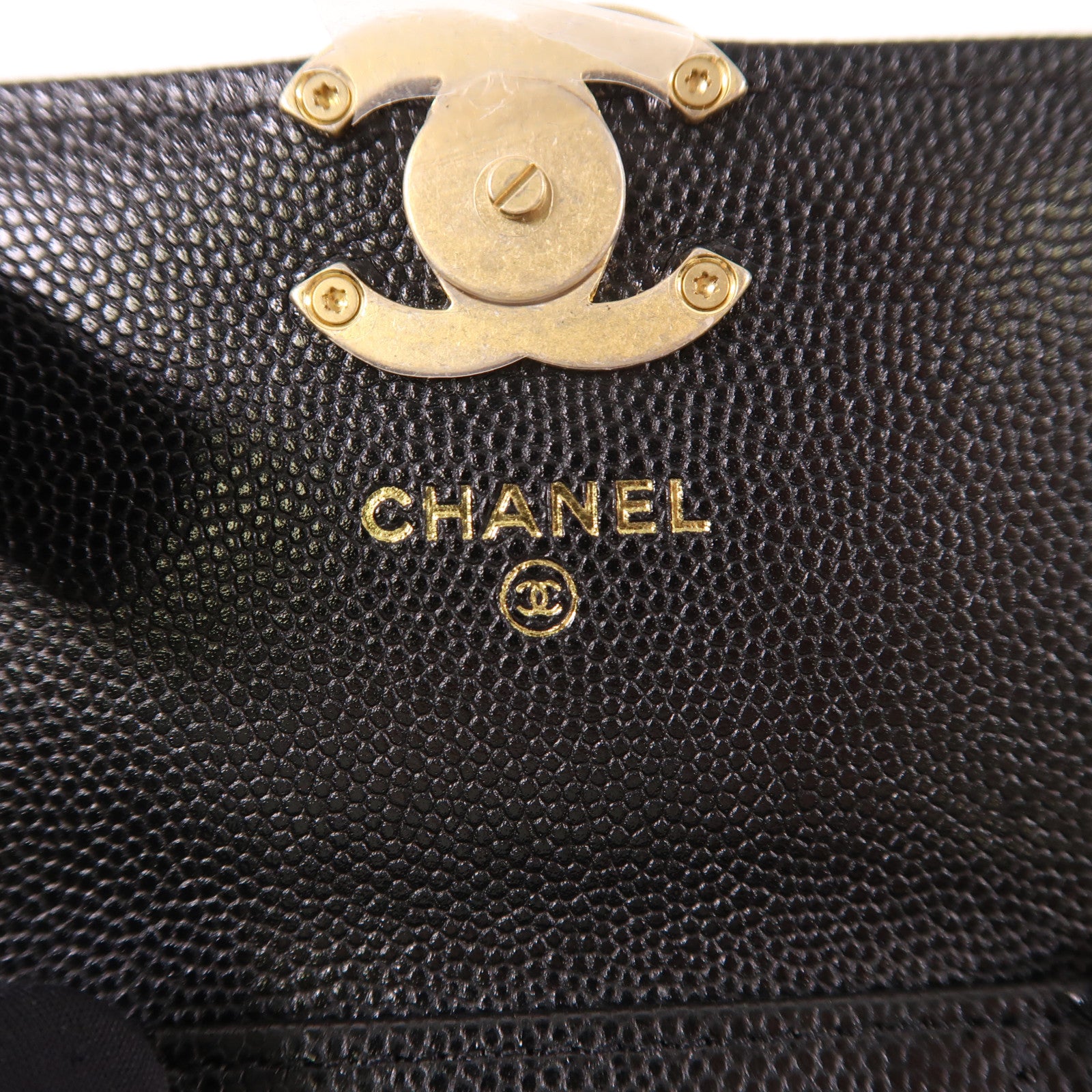 CHANEL 牛皮皮革Card Case With Chain金扣肩背袋