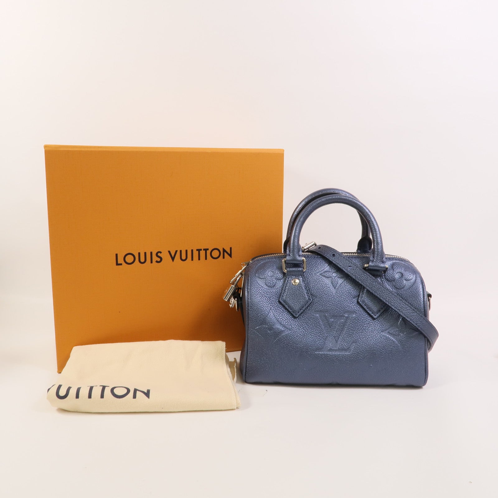 LOUIS VUITTON Monogram Empreinte Speedy Bandouliere 20手挽肩背兩用袋
