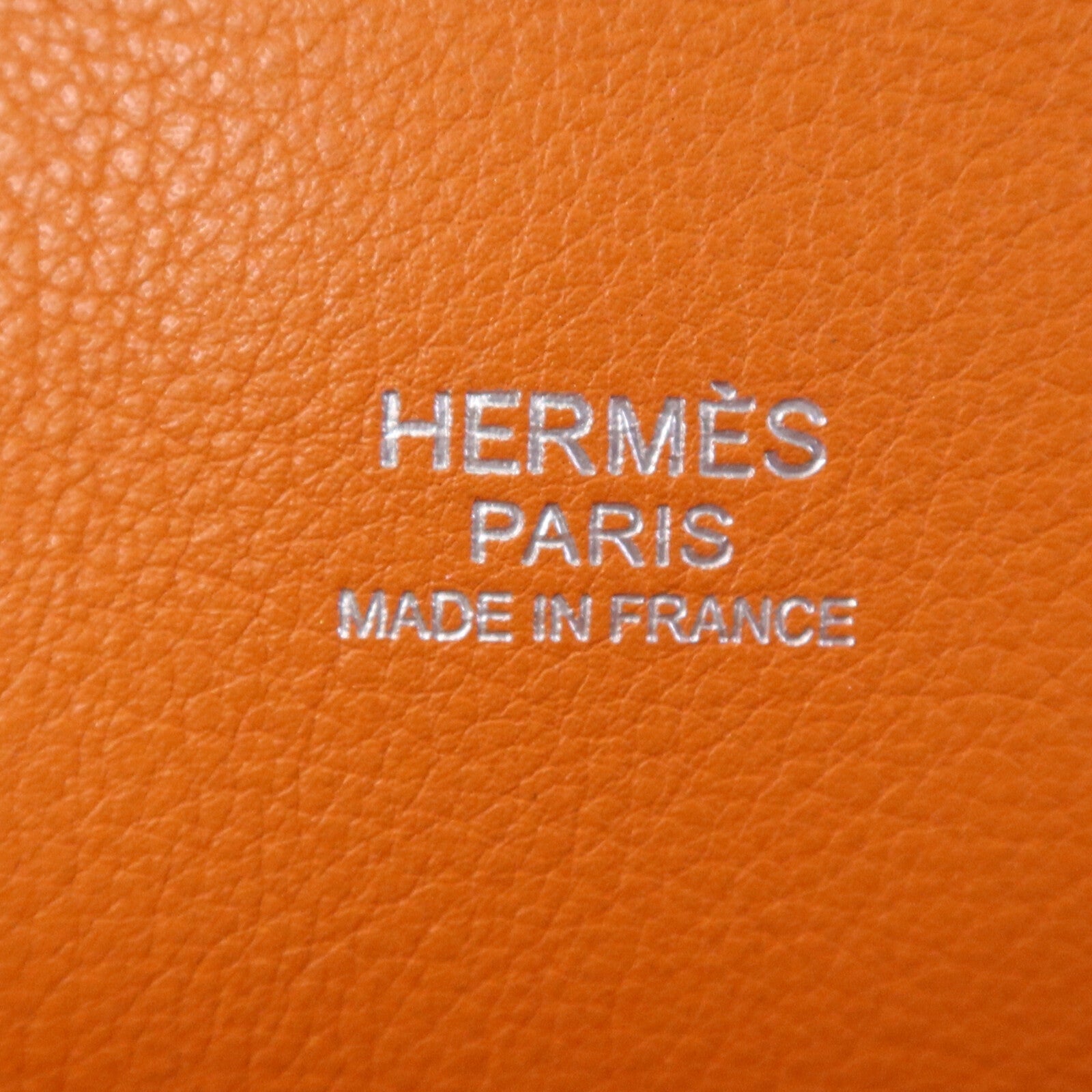 HERMES Clemence皮革Tool Box 20銀扣手挽肩背兩用袋Orange