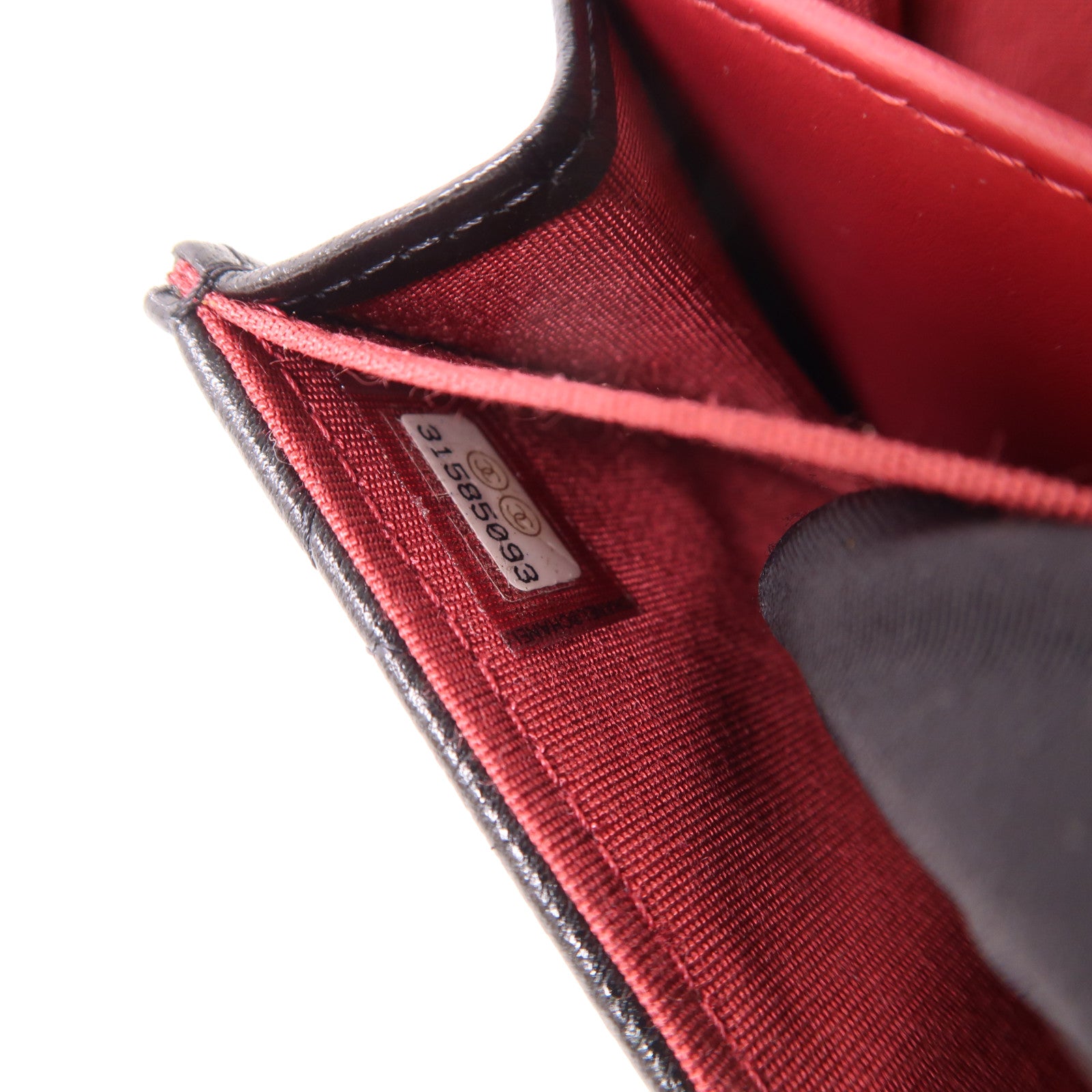 CHANEL 牛皮皮革Card Case With Chain金扣肩背袋