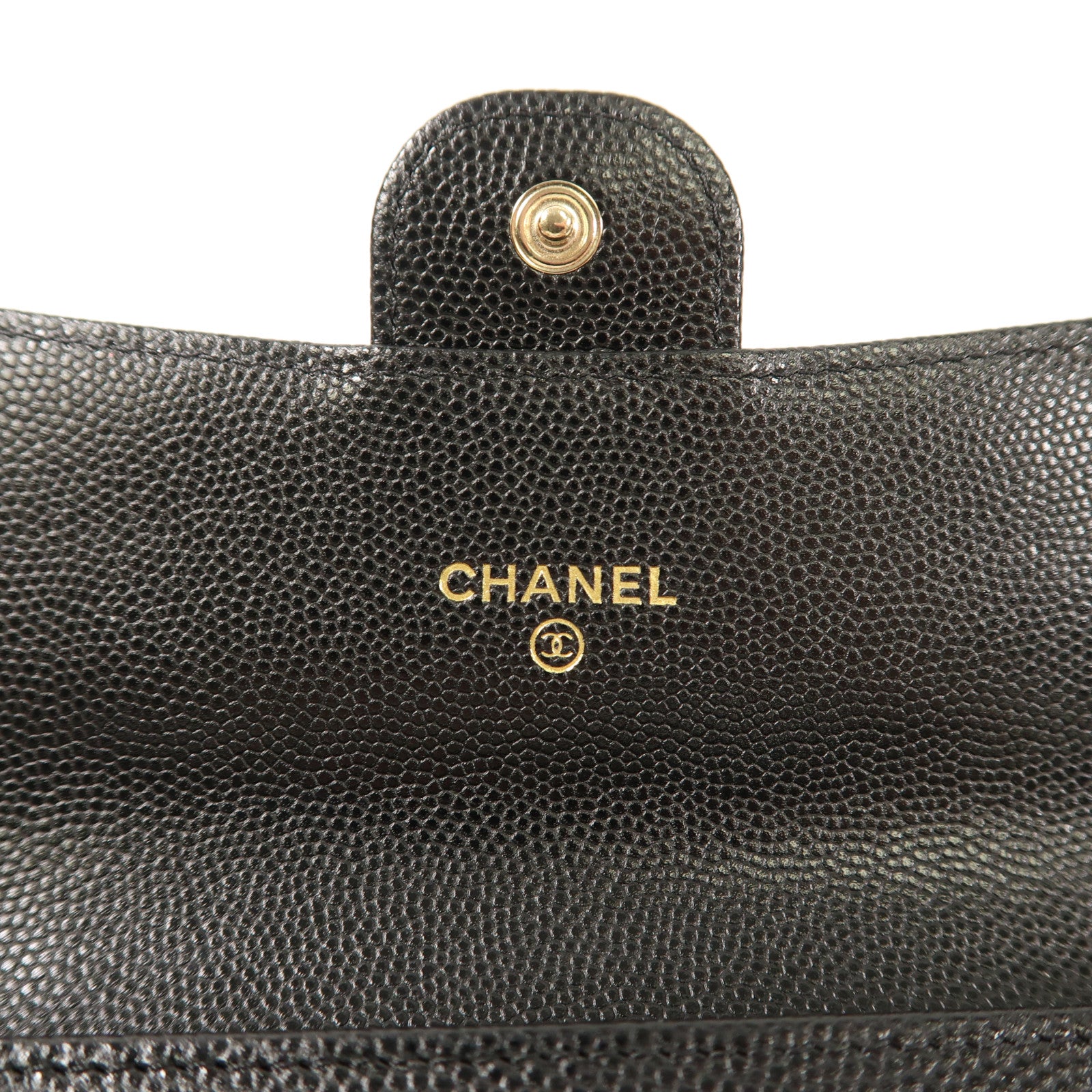 CHANEL 牛皮皮革Long Wallet金扣長錢包