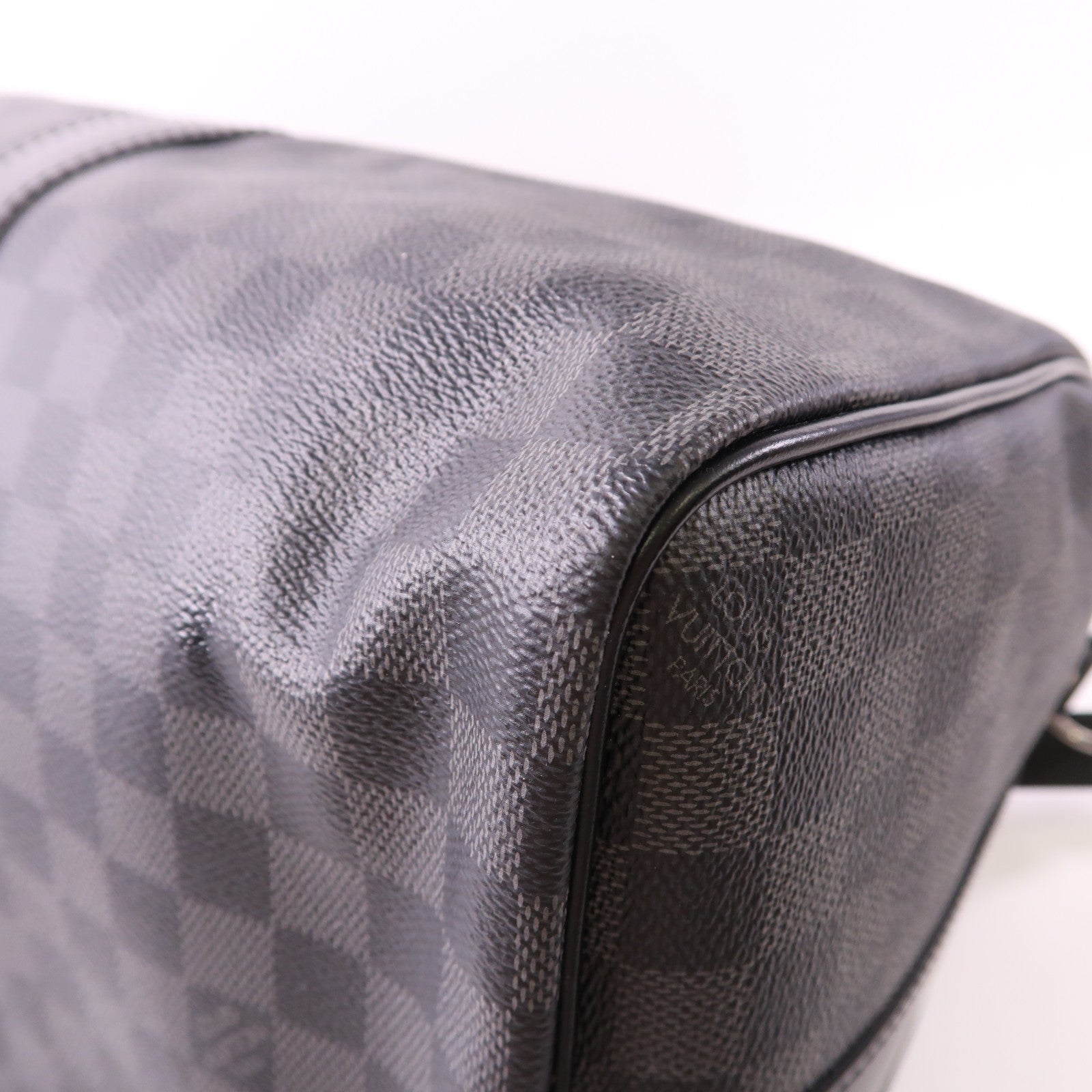 LOUIS VUITTON Damier Graphite Keepall 45 Bandouliere銀扣手挽肩背兩用袋