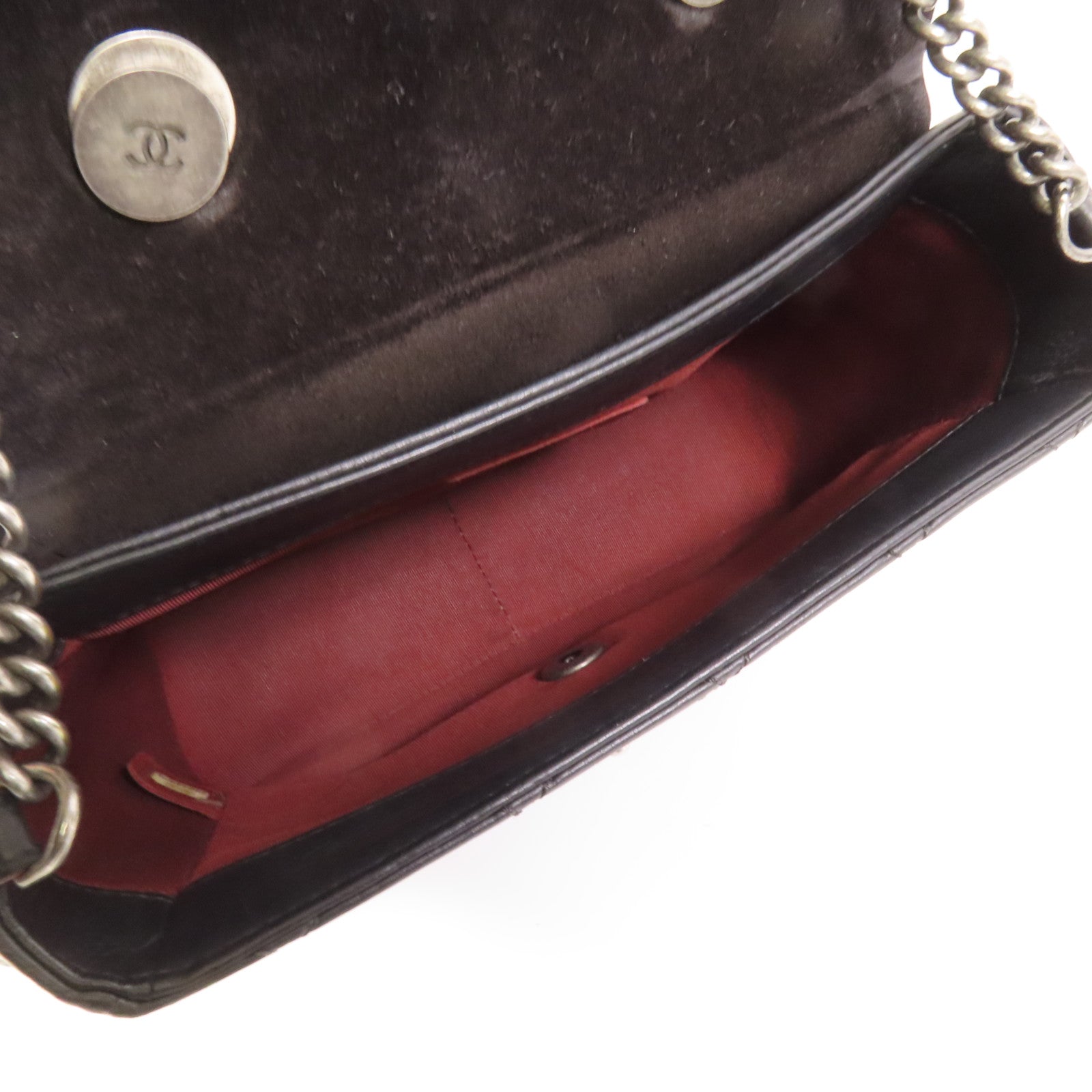 CHANEL 牛皮皮革2 Way Shoulder銀扣手挽肩背兩用袋
