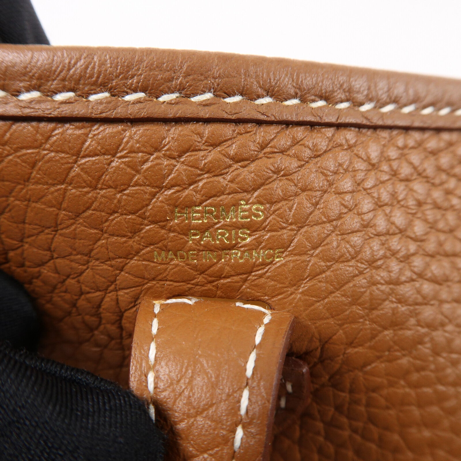 HERMES Clemence皮革Evelyne TPM肩背袋Gold