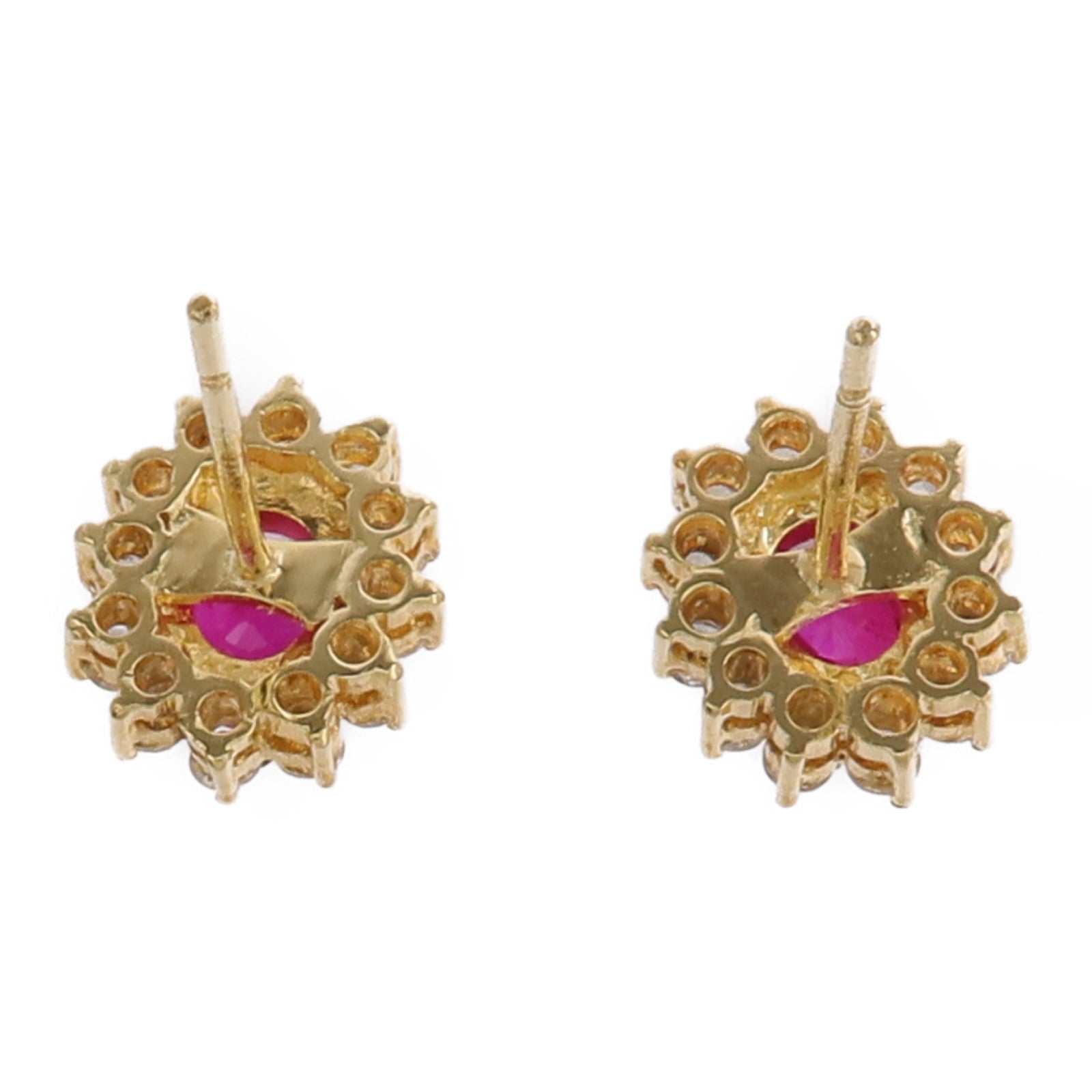 JEWELRY 18K黃金Diamond Ruby Earrings紅寶石鑽石耳環