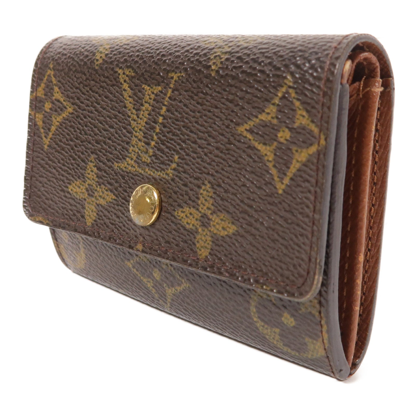 LOUIS VUITTON Monogram Porte Monnaie Plat金扣零錢包