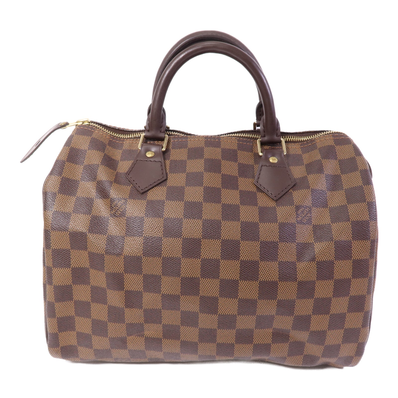 LOUIS VUITTON Damier Speedy 30金扣手挽袋