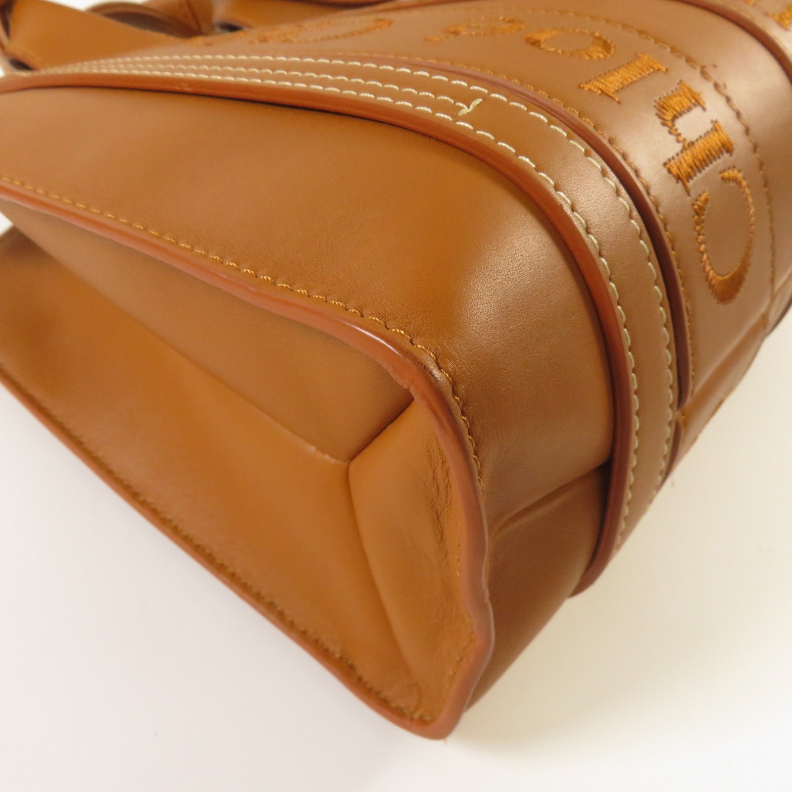 Chloe **【激減優惠】牛皮皮革Tote Bag金扣手挽肩背兩用袋啡色