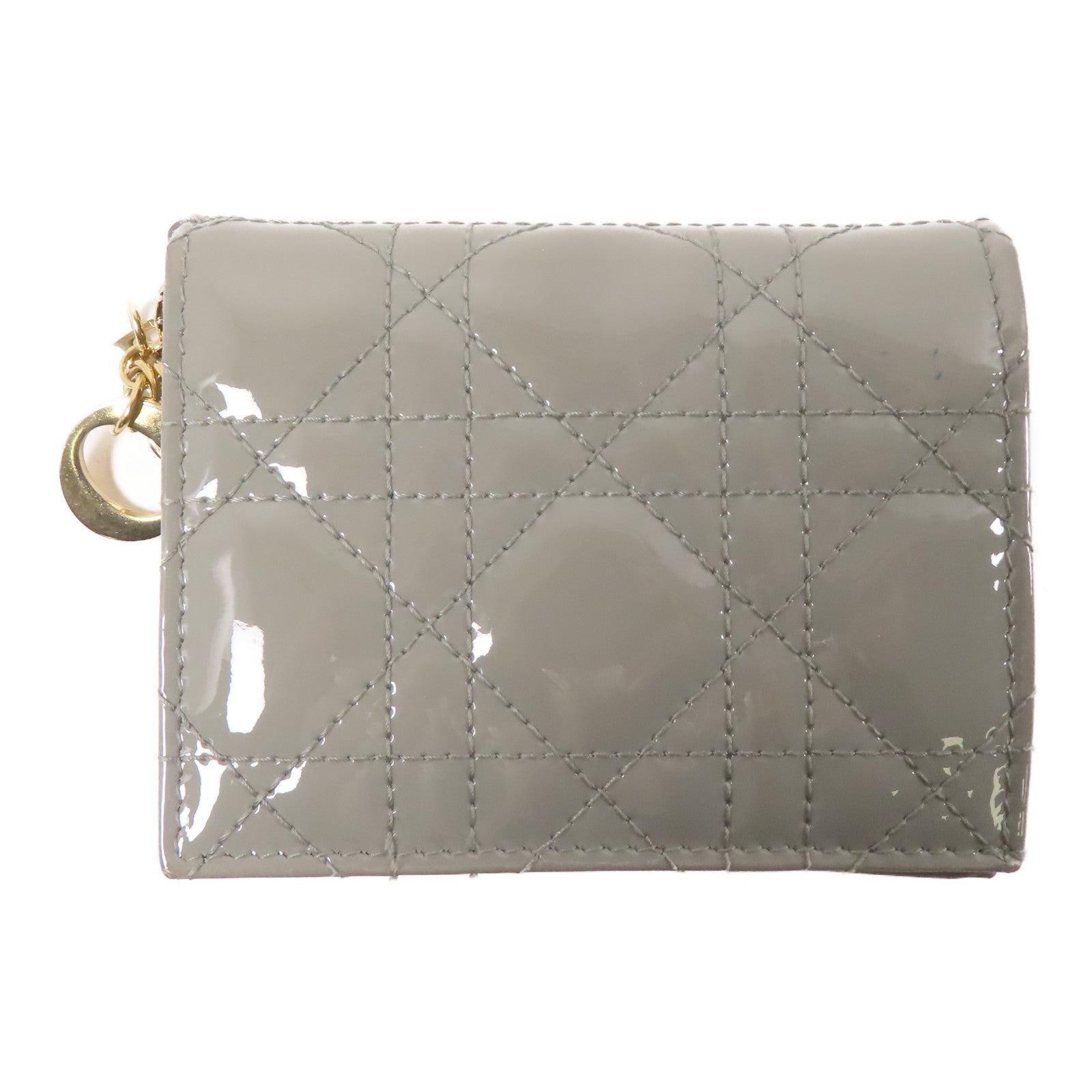 Dior 漆皮皮革Wallet金扣錢包綠色