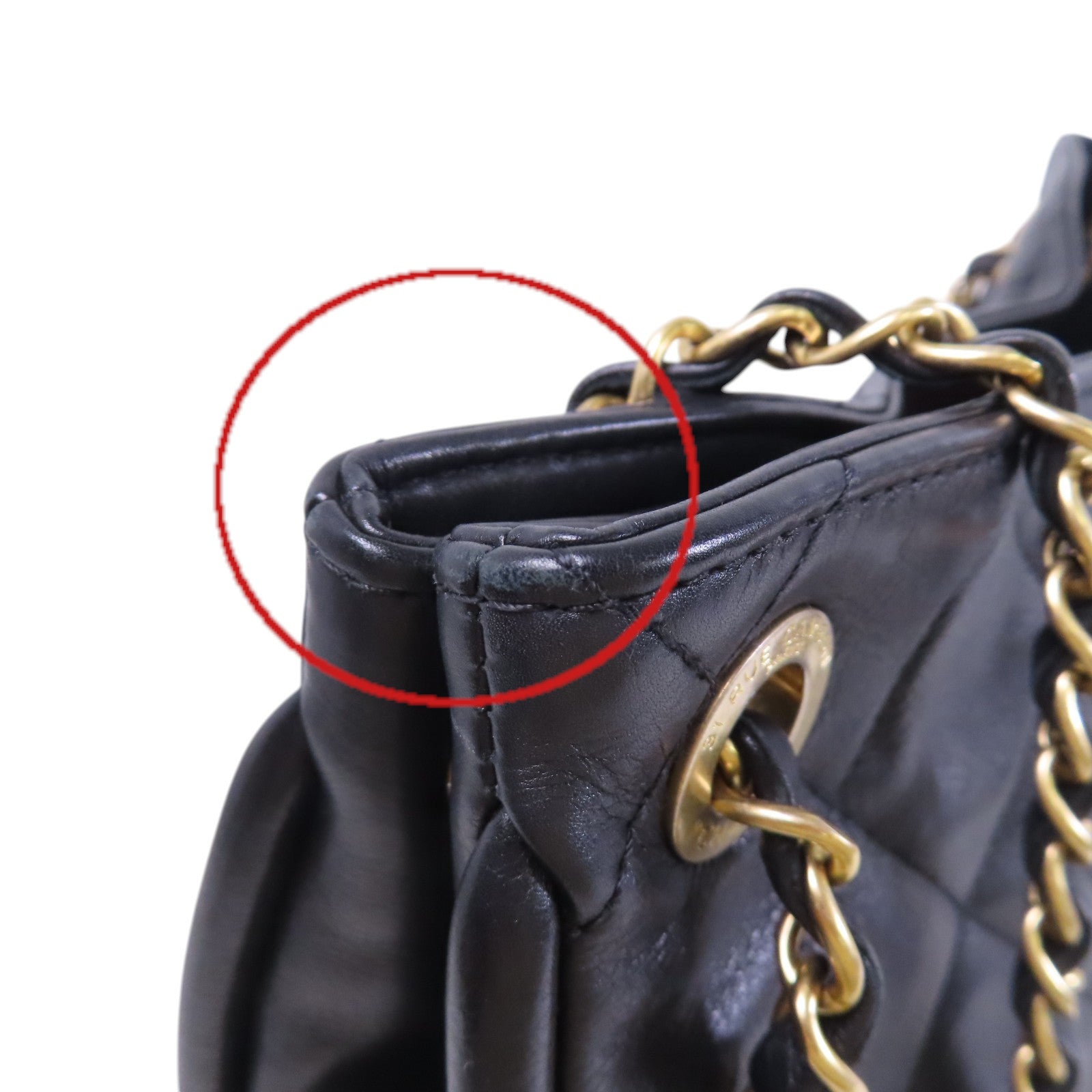 CHANEL 牛皮皮革Hobo Bag金扣鏈帶肩背袋