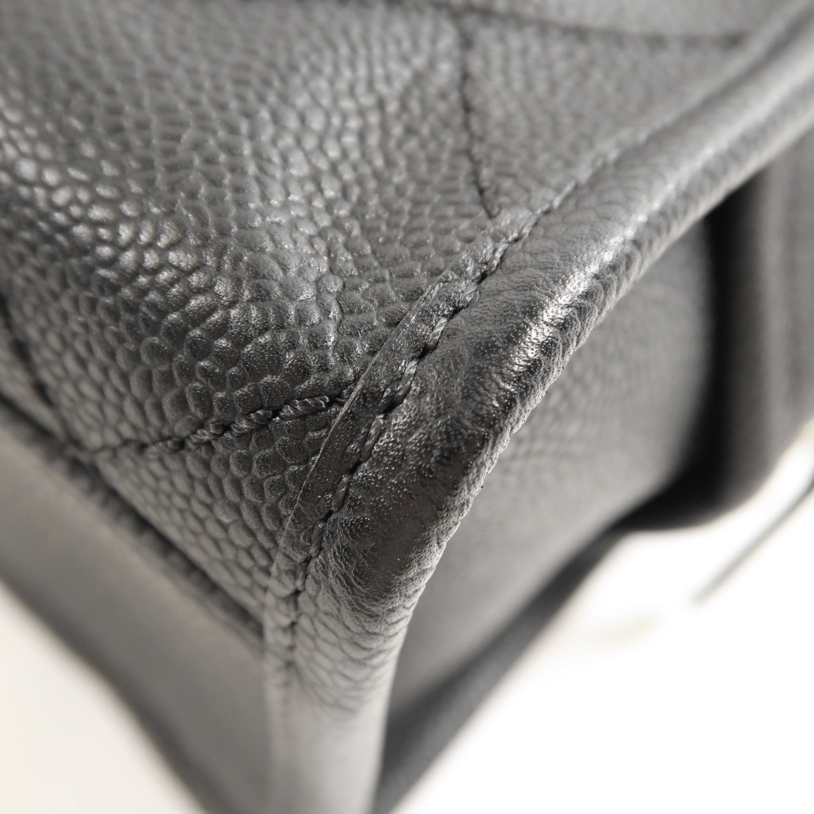 CHANEL 牛皮皮革Shoulder Bag銀扣手挽肩背兩用袋