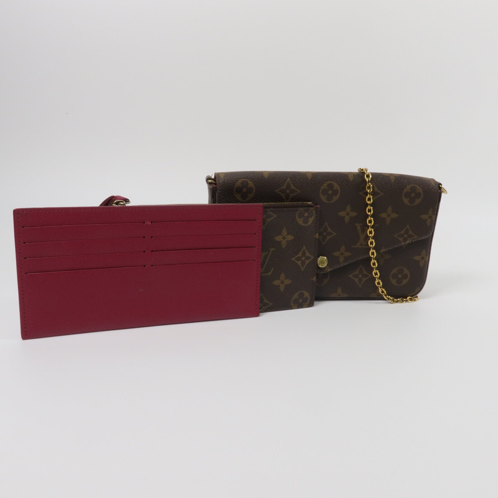LOUIS VUITTON Monogram Pochette Felicie金扣鏈帶肩背袋
