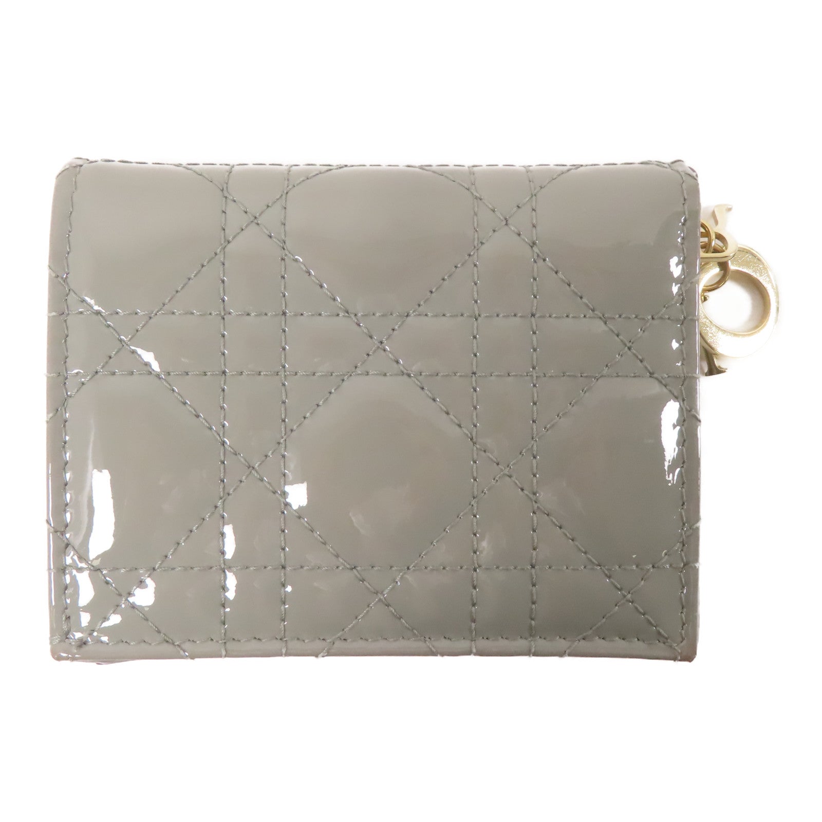 Dior 漆皮皮革Wallet金扣錢包綠色