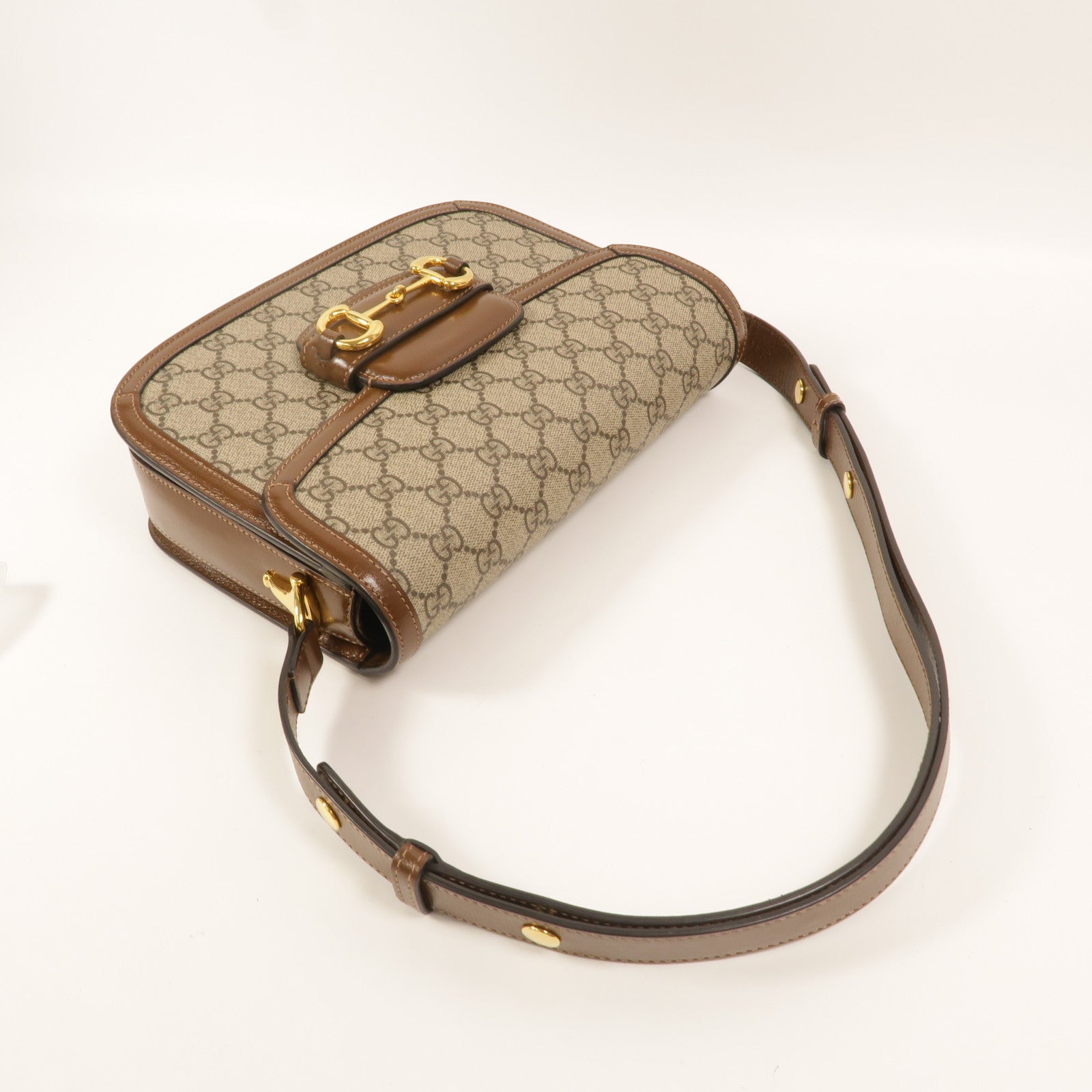 GUCCI 塗層帆布Horsebit 1955 Medium肩背袋