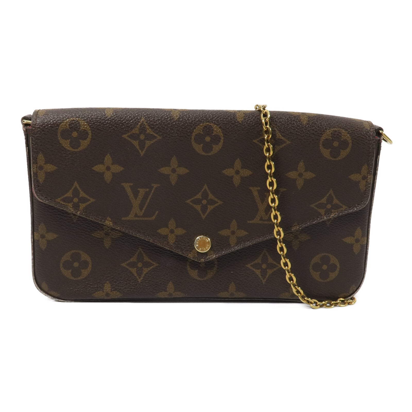 LOUIS VUITTON Monogram Pochette Felicie金扣鏈帶肩背袋
