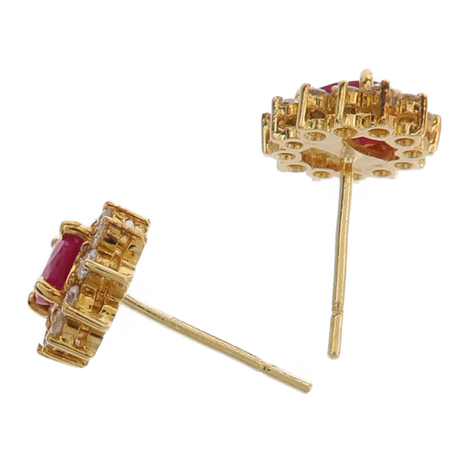 JEWELRY 18K黃金Diamond Ruby Earrings紅寶石鑽石耳環