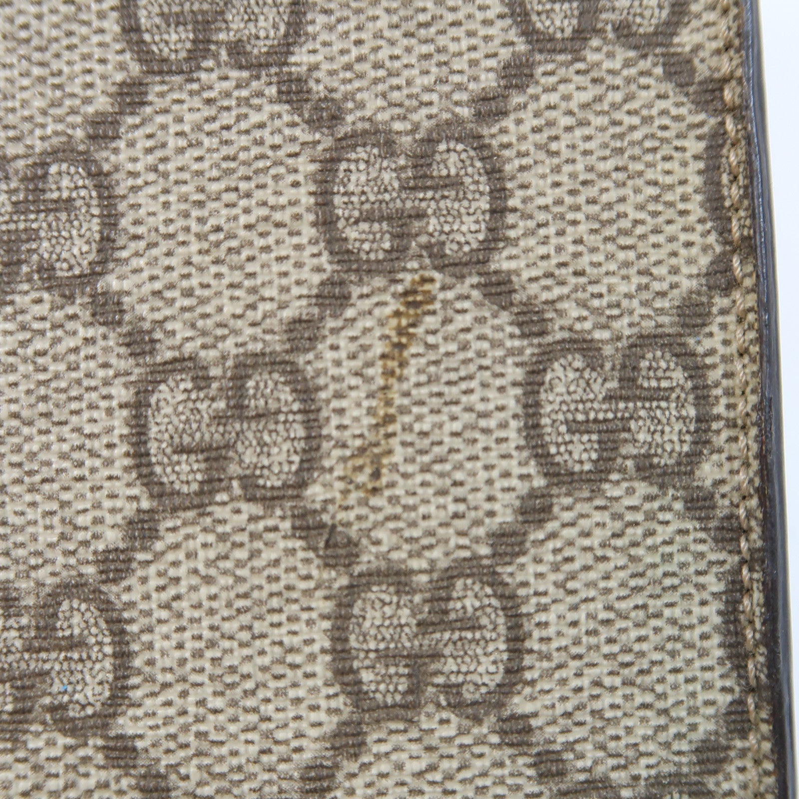 GUCCI 塗層帆布Phone Holder銀扣手機套棕色