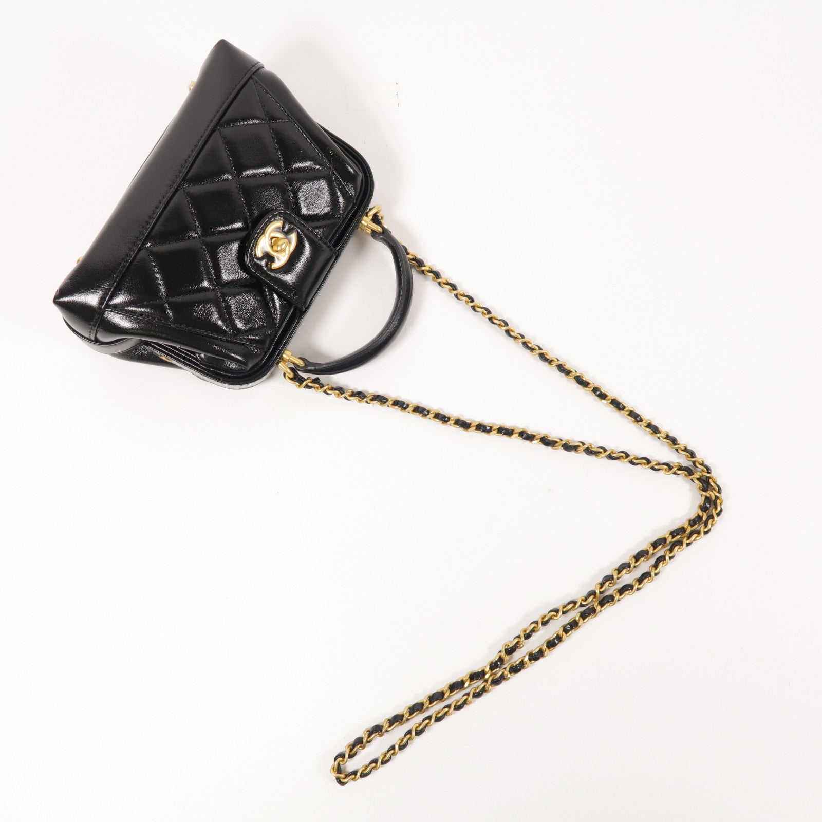 CHANEL【激減優惠】 牛皮皮革Shoulder Bag金扣鏈帶手挽肩背兩用袋