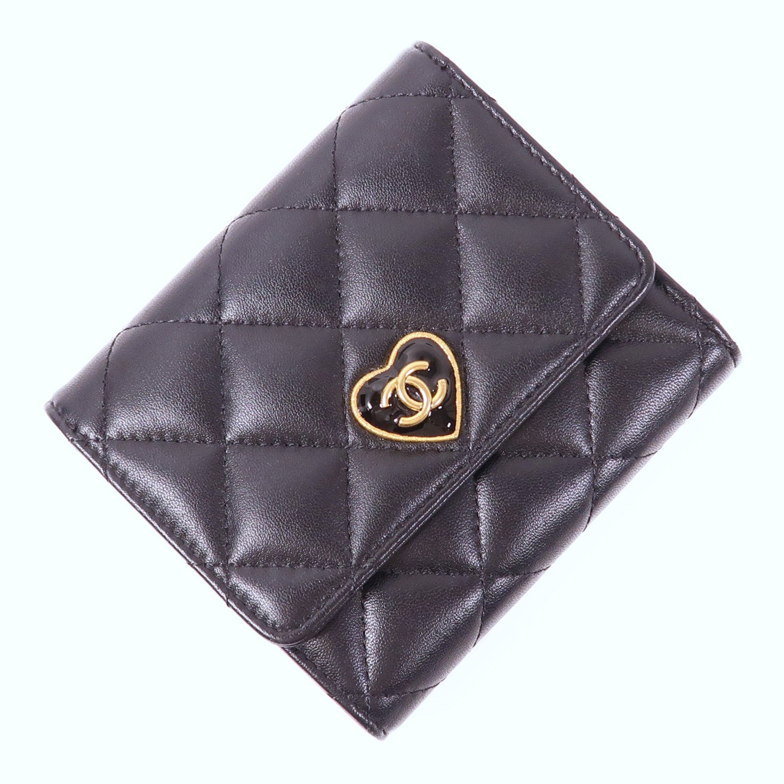 CHANEL 羊皮皮革Wallet金扣錢包