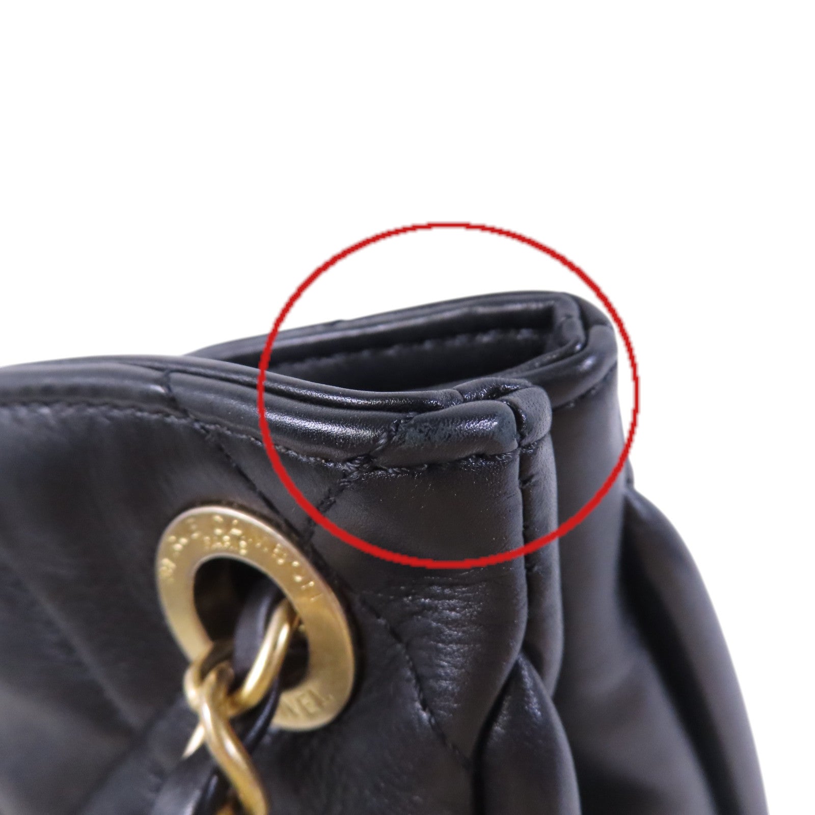 CHANEL 牛皮皮革Hobo Bag金扣鏈帶肩背袋