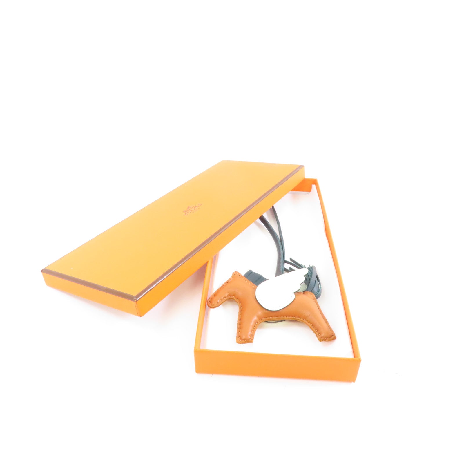 HERMES (PRICE DOWN) Rodeo Pegase PM Charm Veau Swift Leather Brown Green