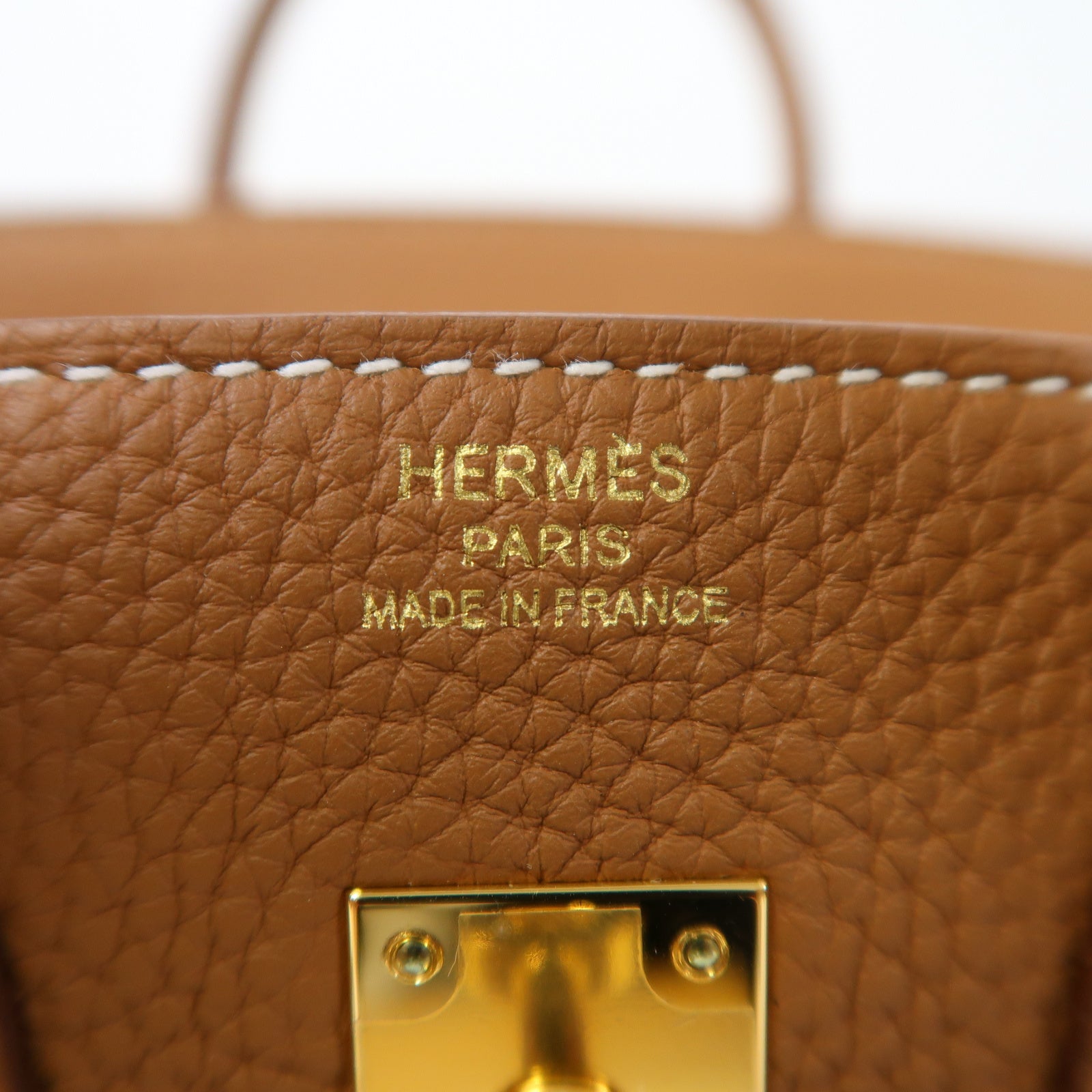 HERMES Togo皮革Birkin 25金扣手挽袋經典駝色