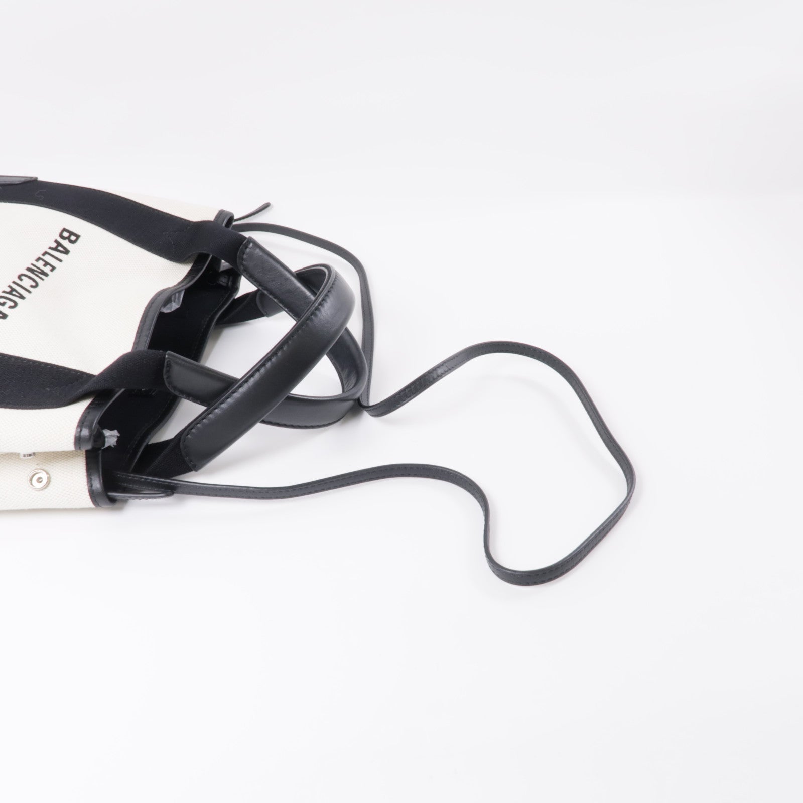 BALENCIAGA 帆布Cabas XS銀扣手挽肩背兩用袋
