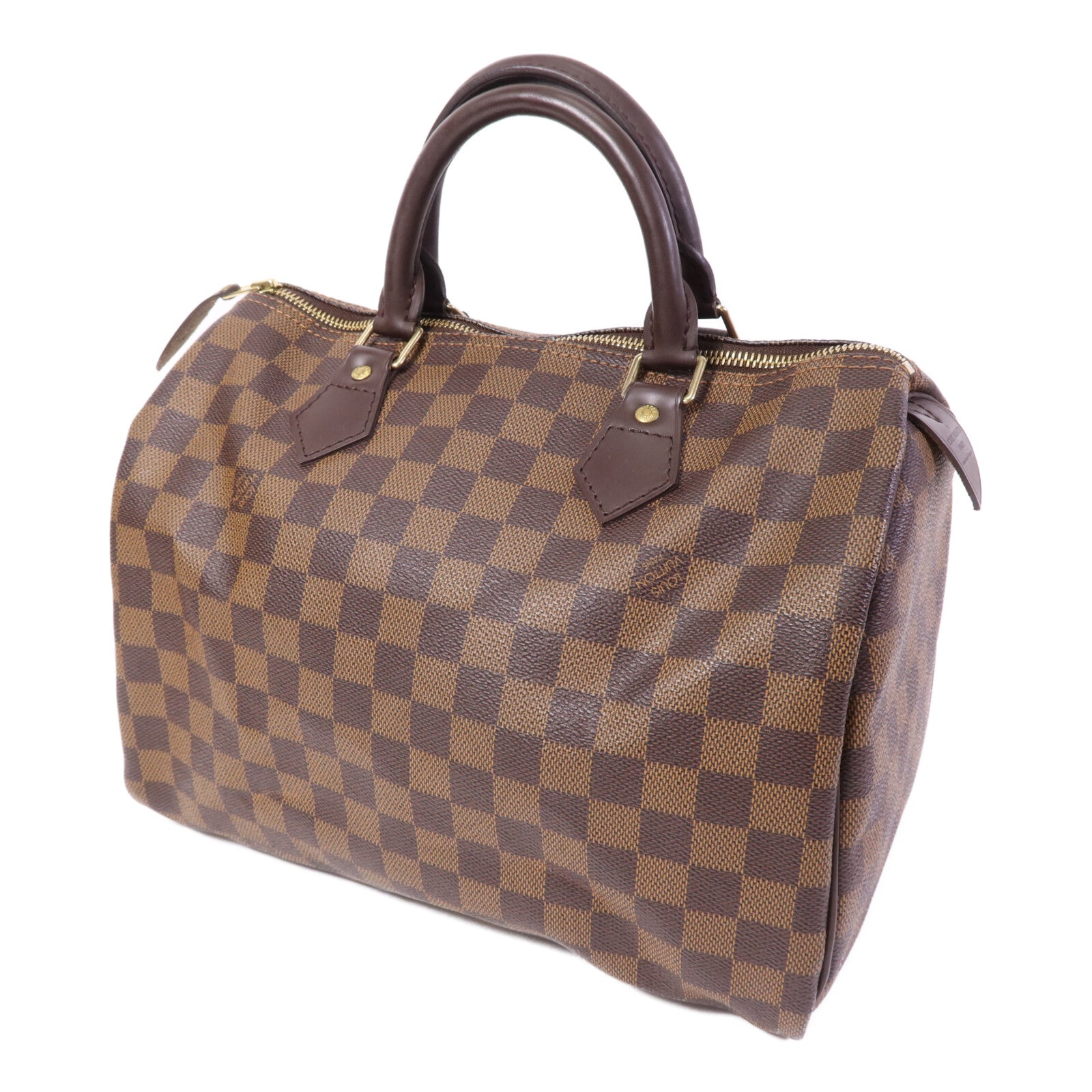LOUIS VUITTON Damier Speedy 30金扣手挽袋